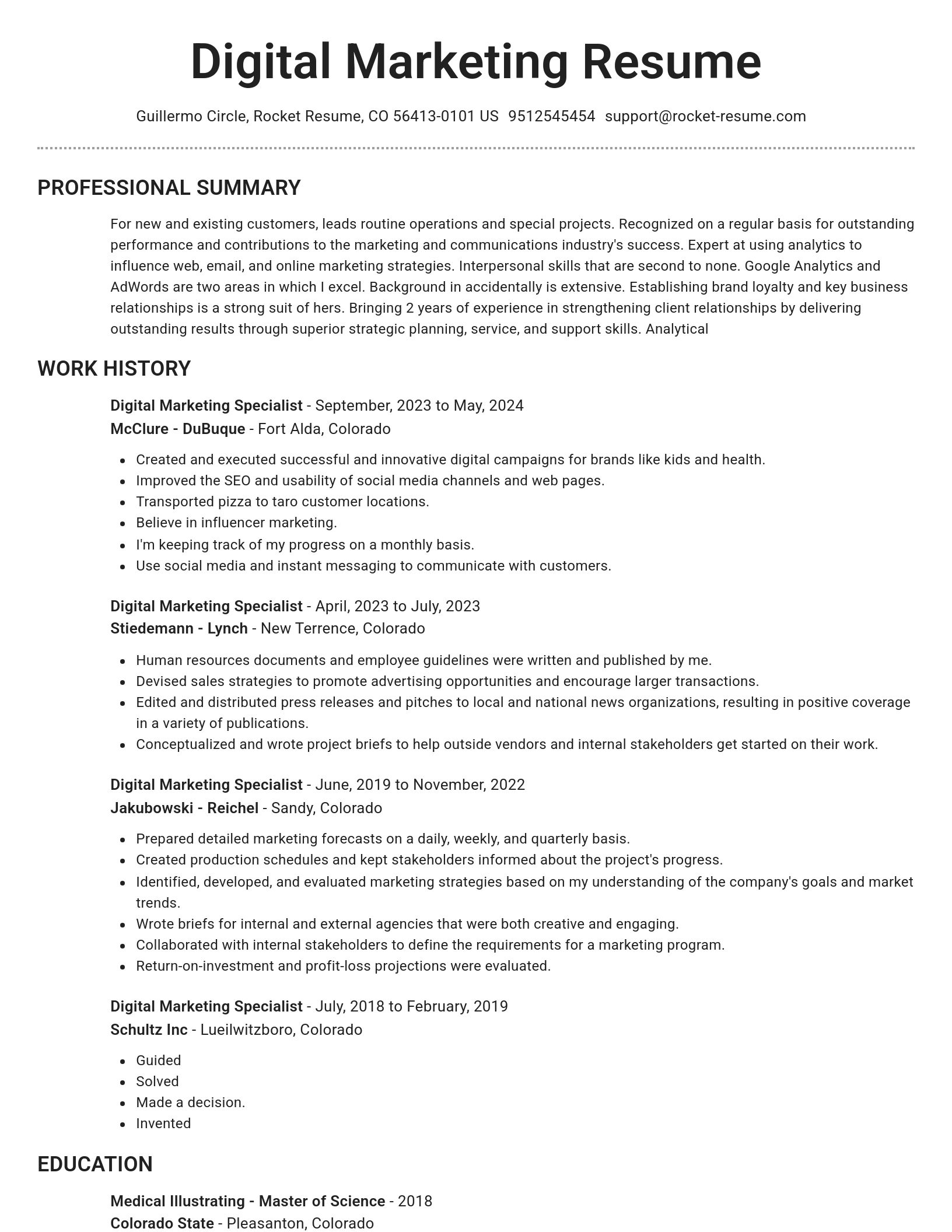 Brilliant resume template