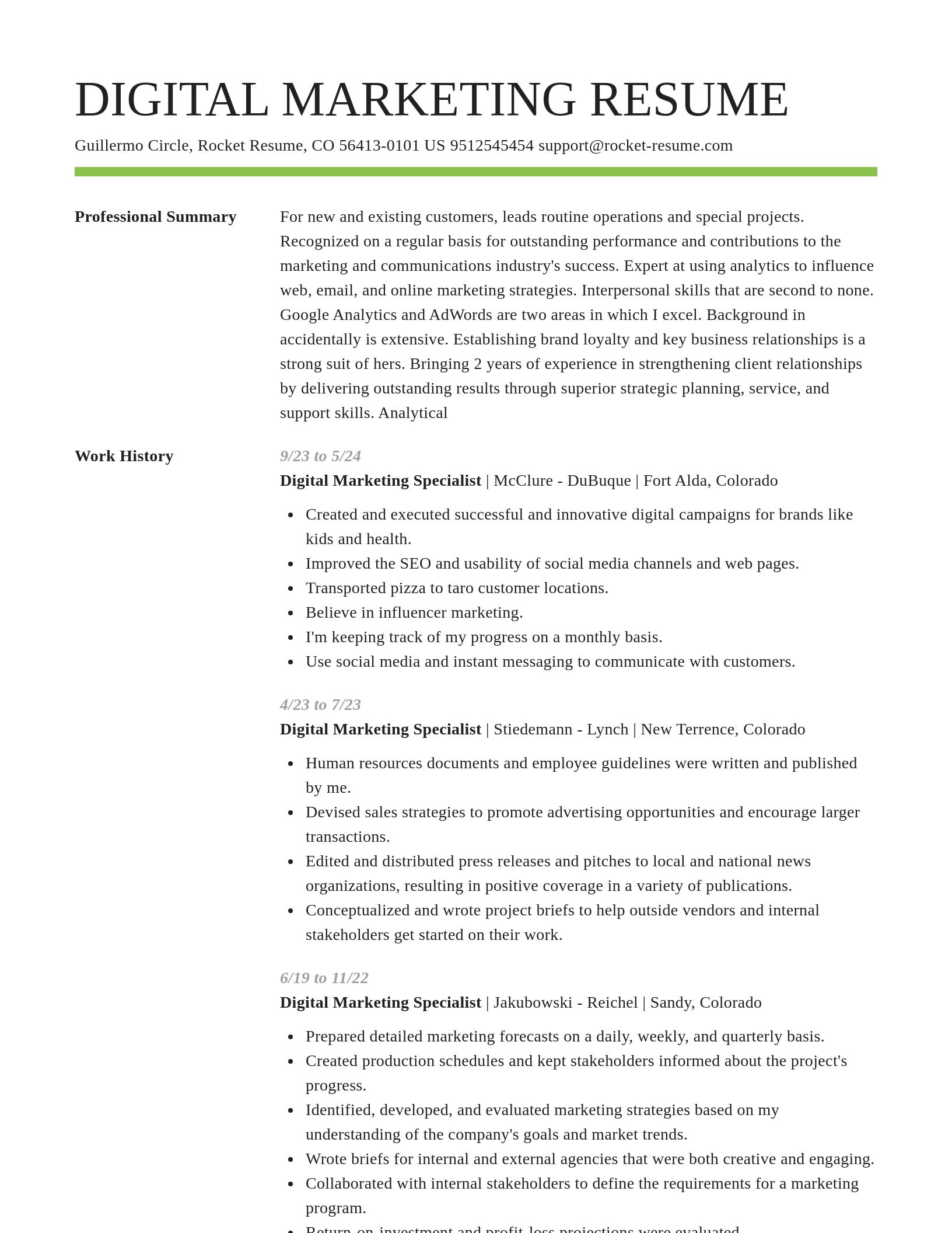 Smart resume template