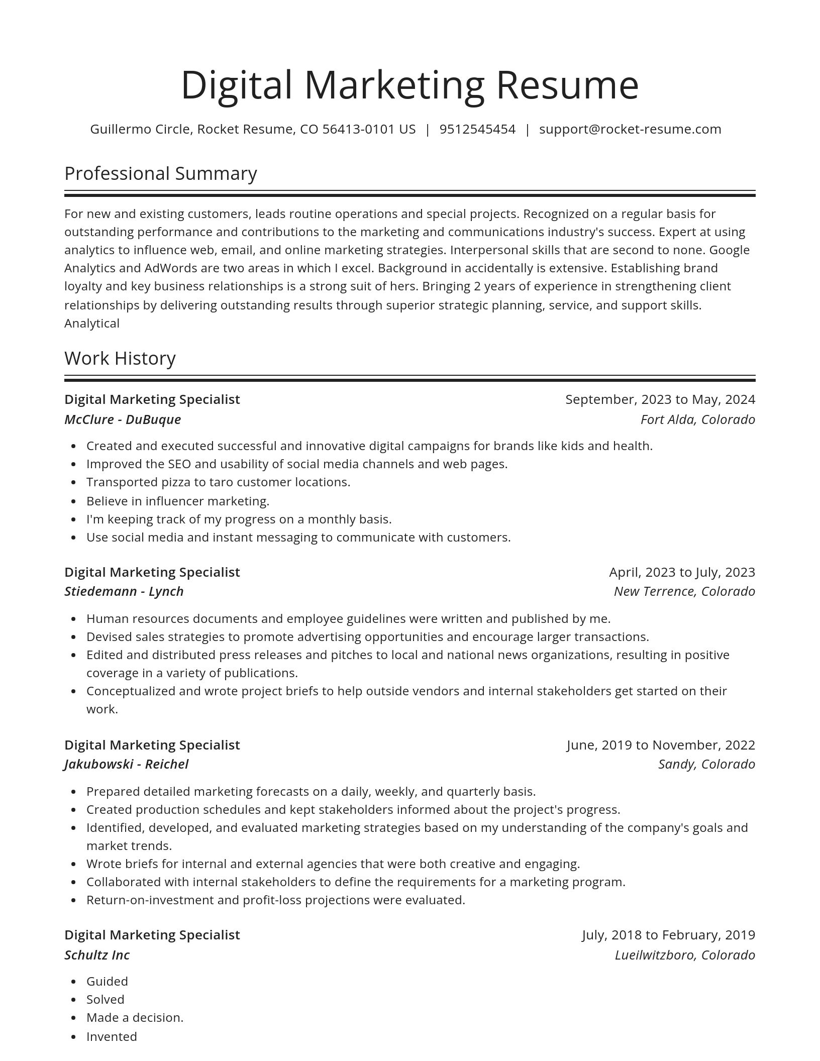 Spotlight resume template