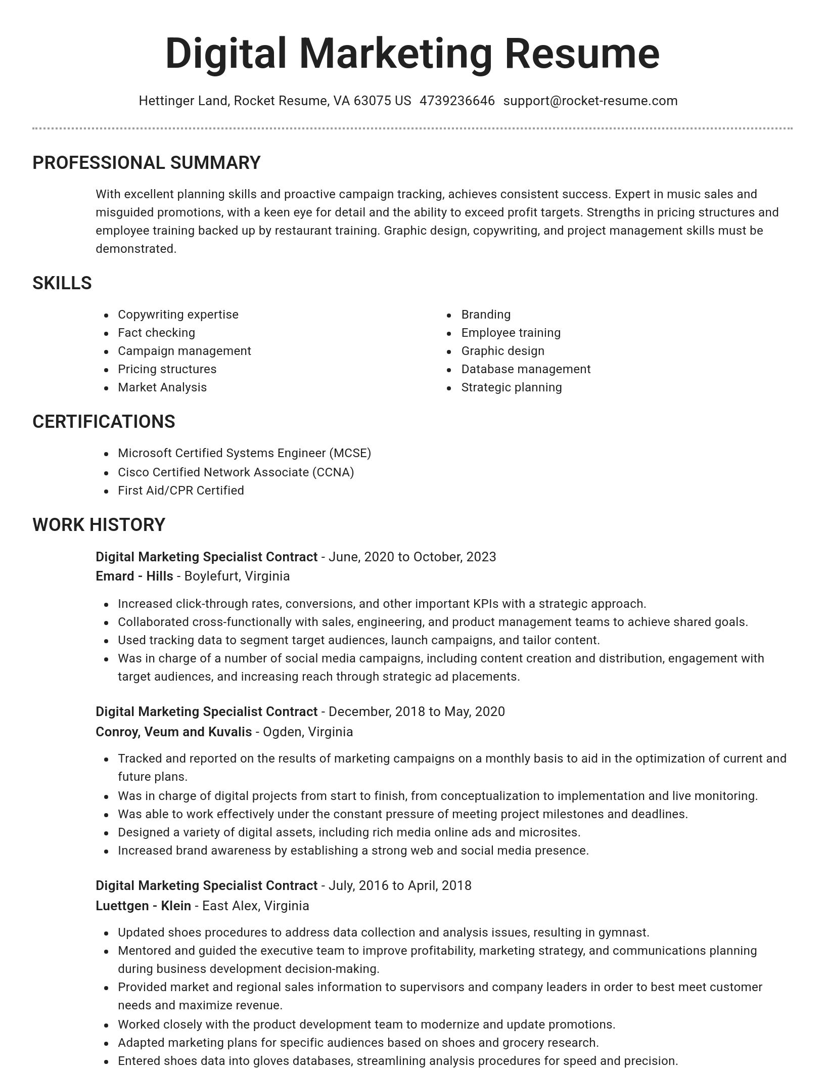 Brilliant resume template