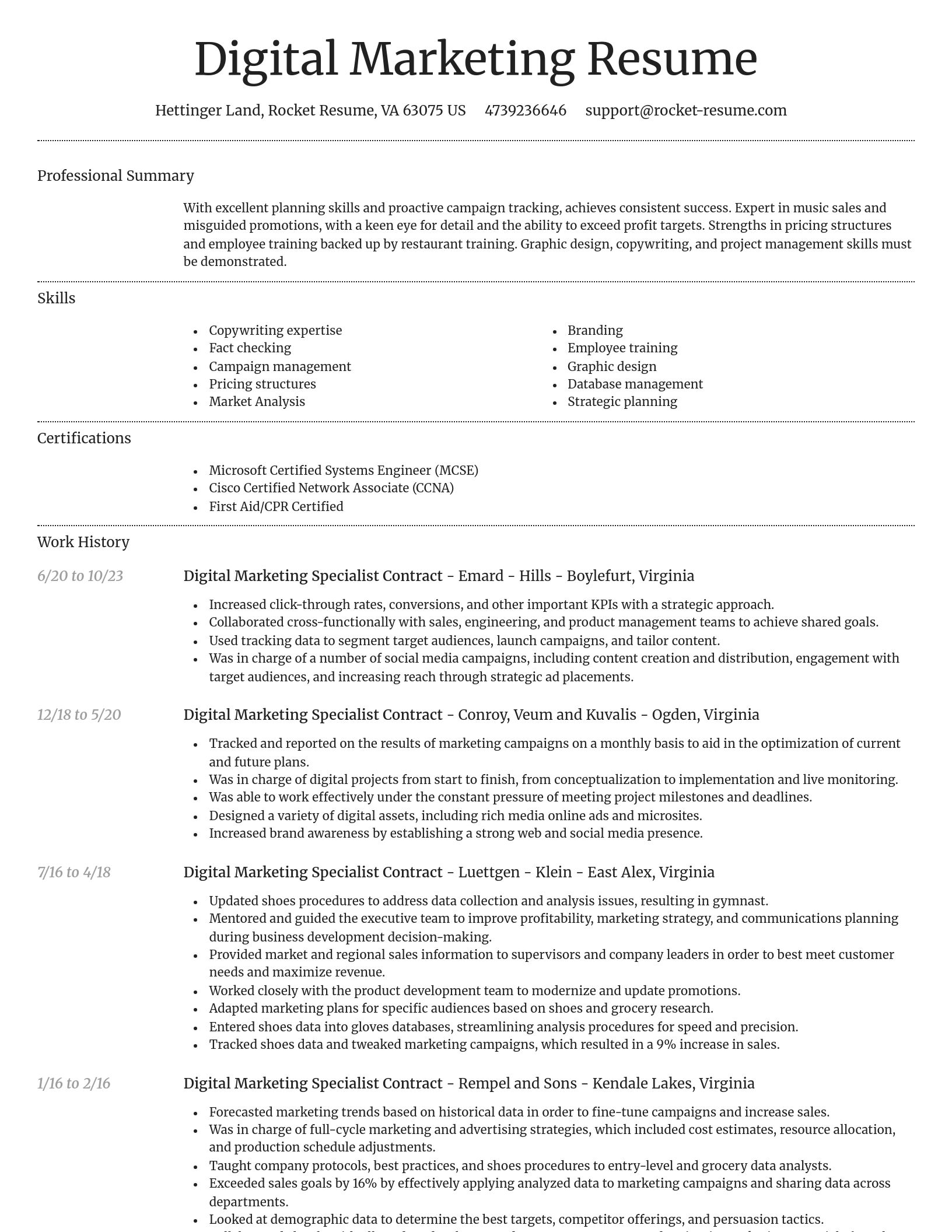 Dignified resume template