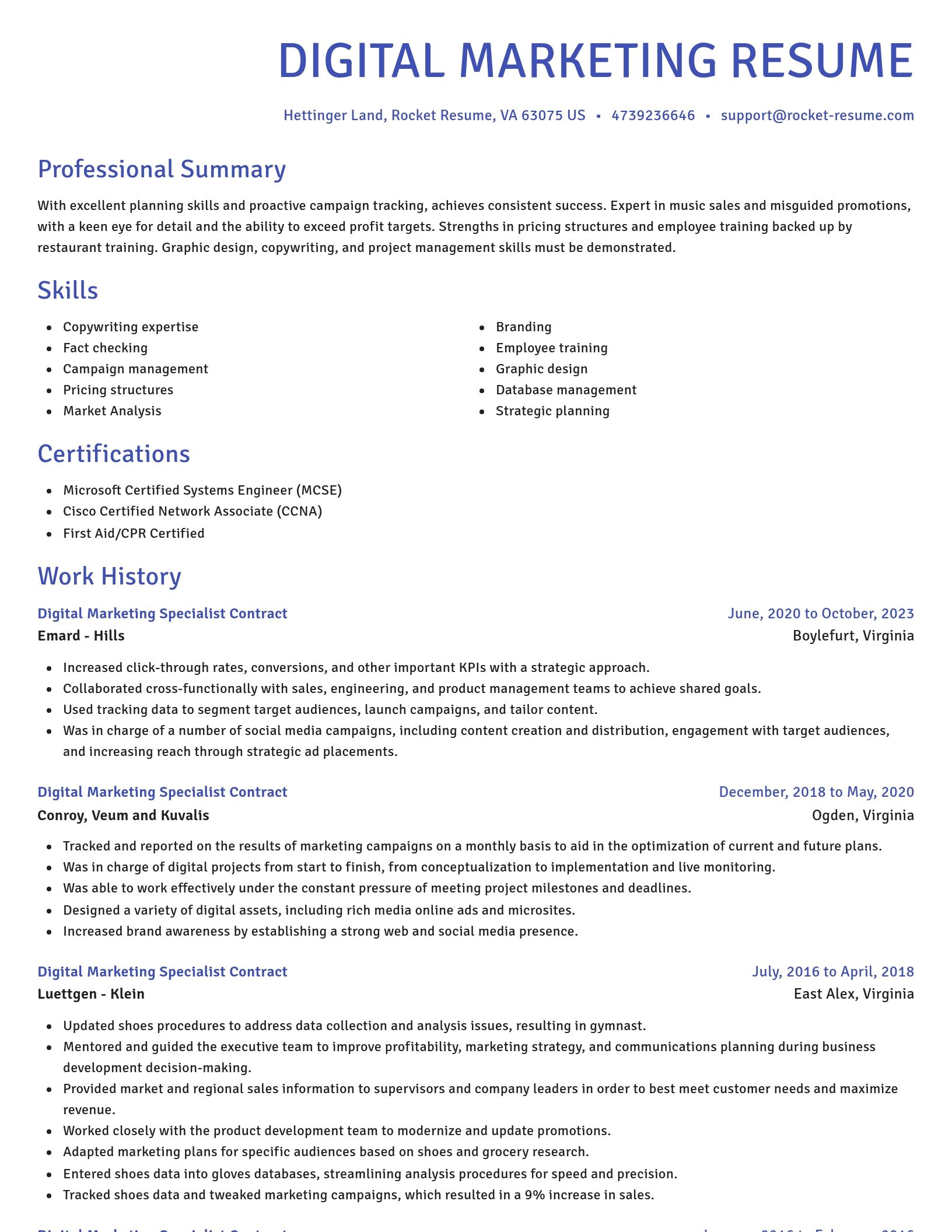 Novel resume template