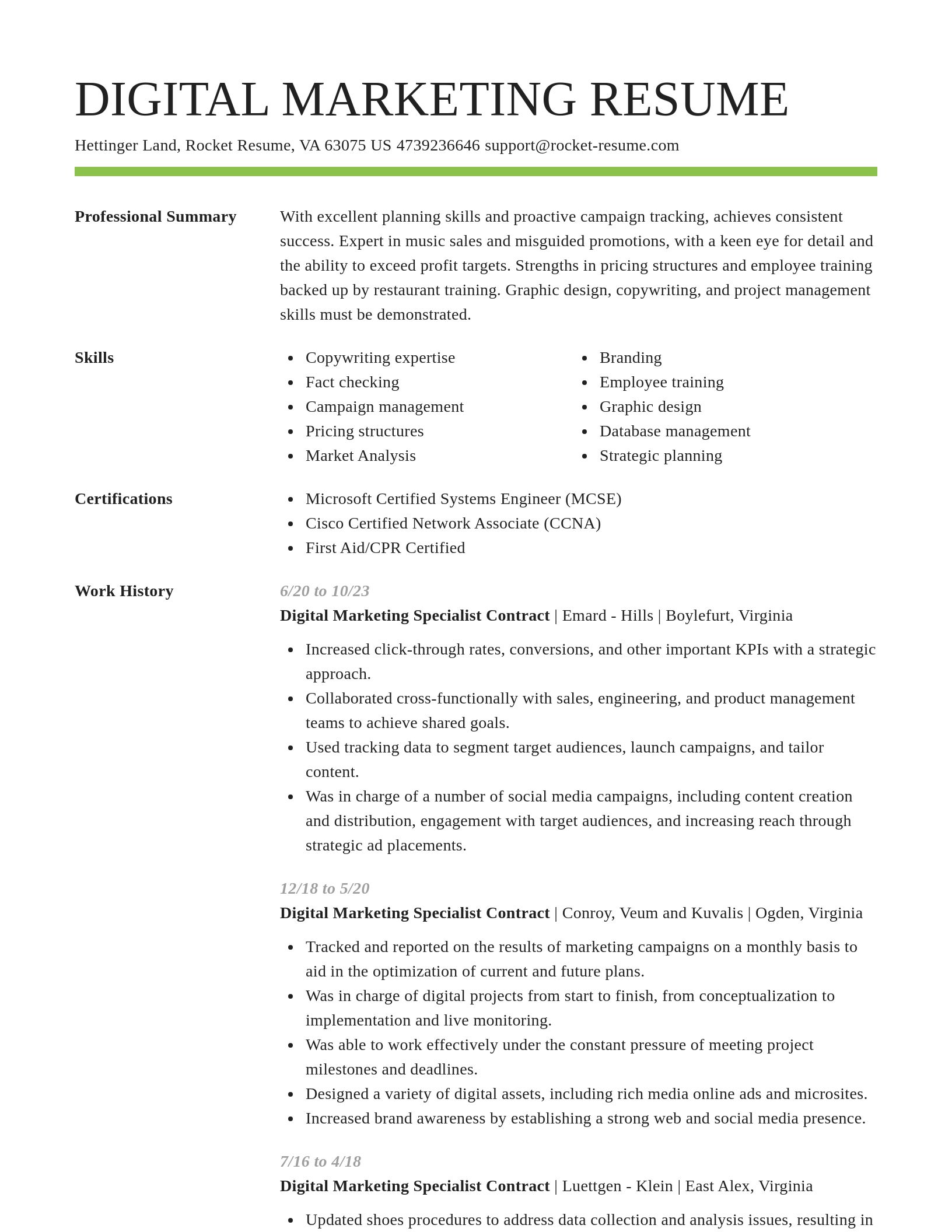 Smart resume template