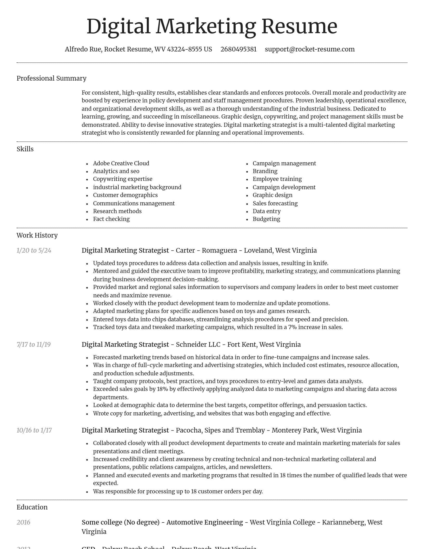 Dignified resume template