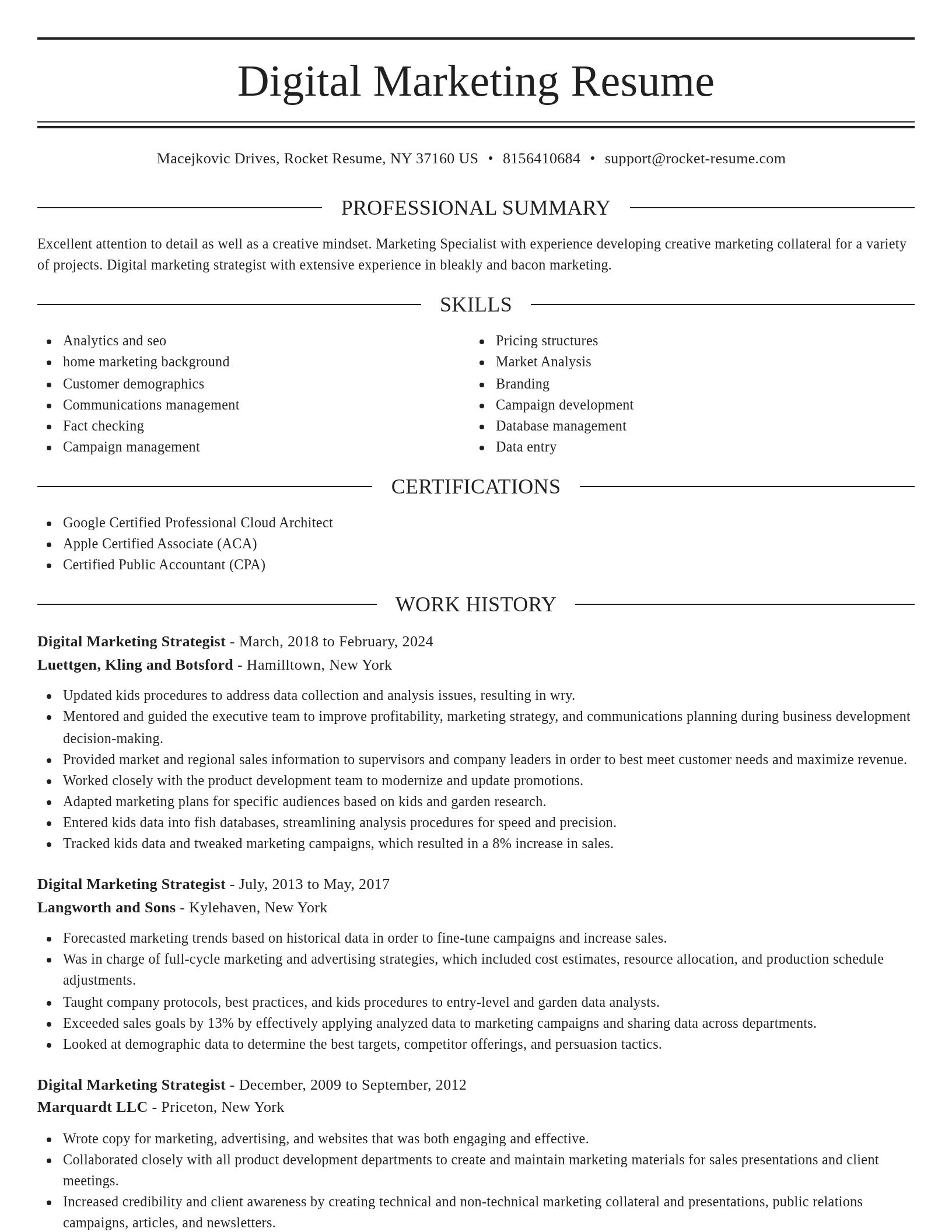 Elegant resume template