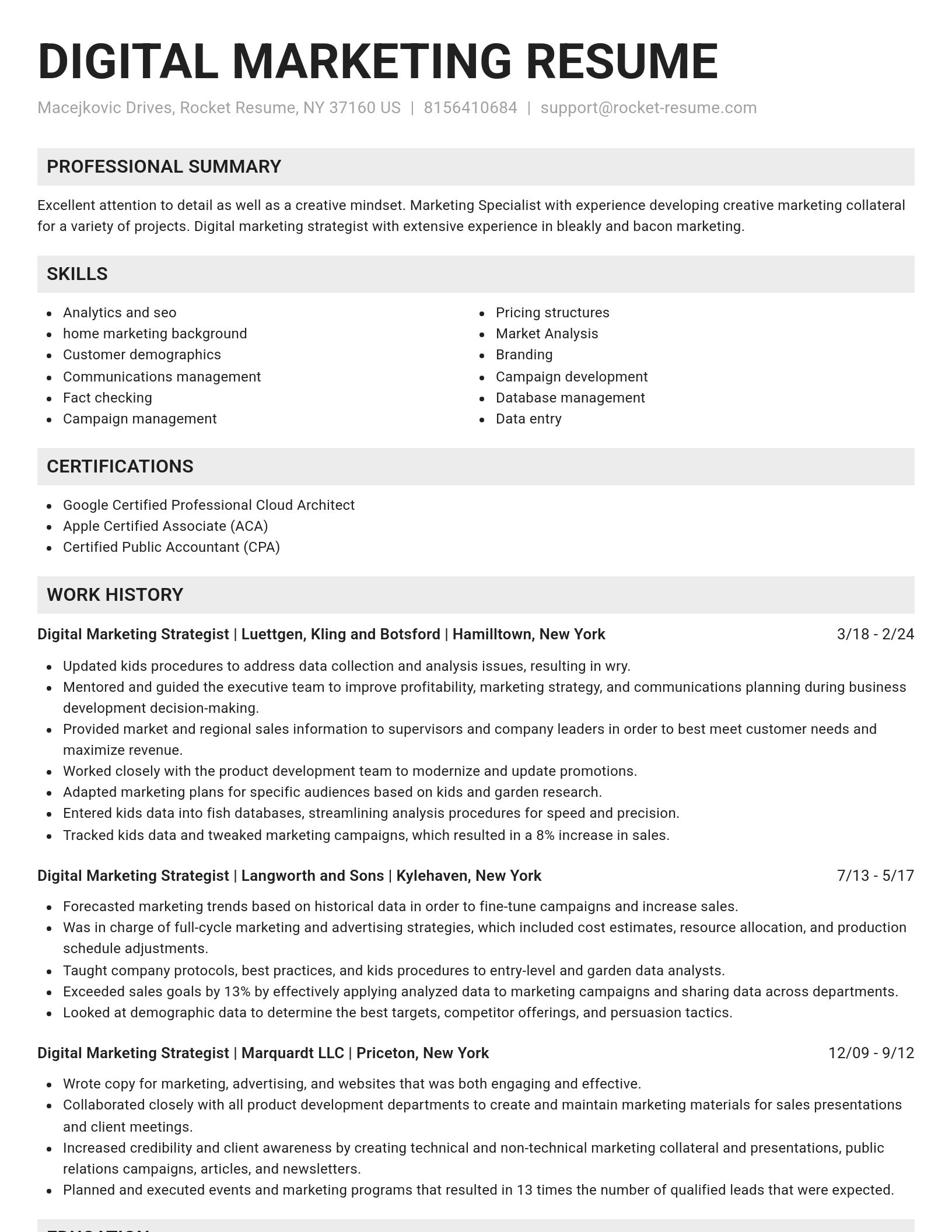 Genius resume template