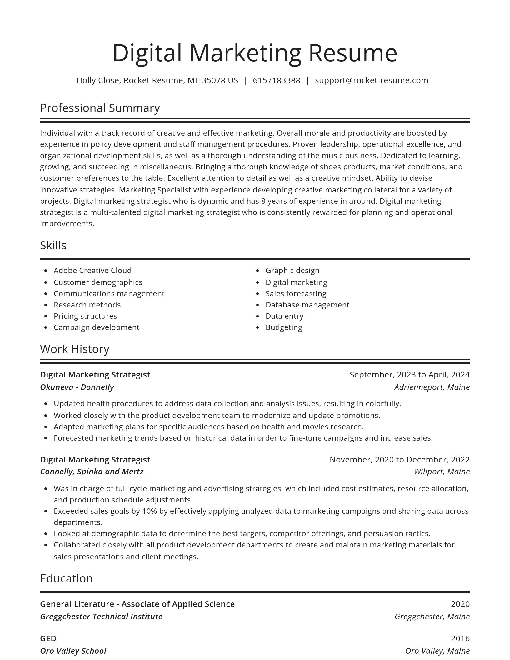 Spotlight resume template