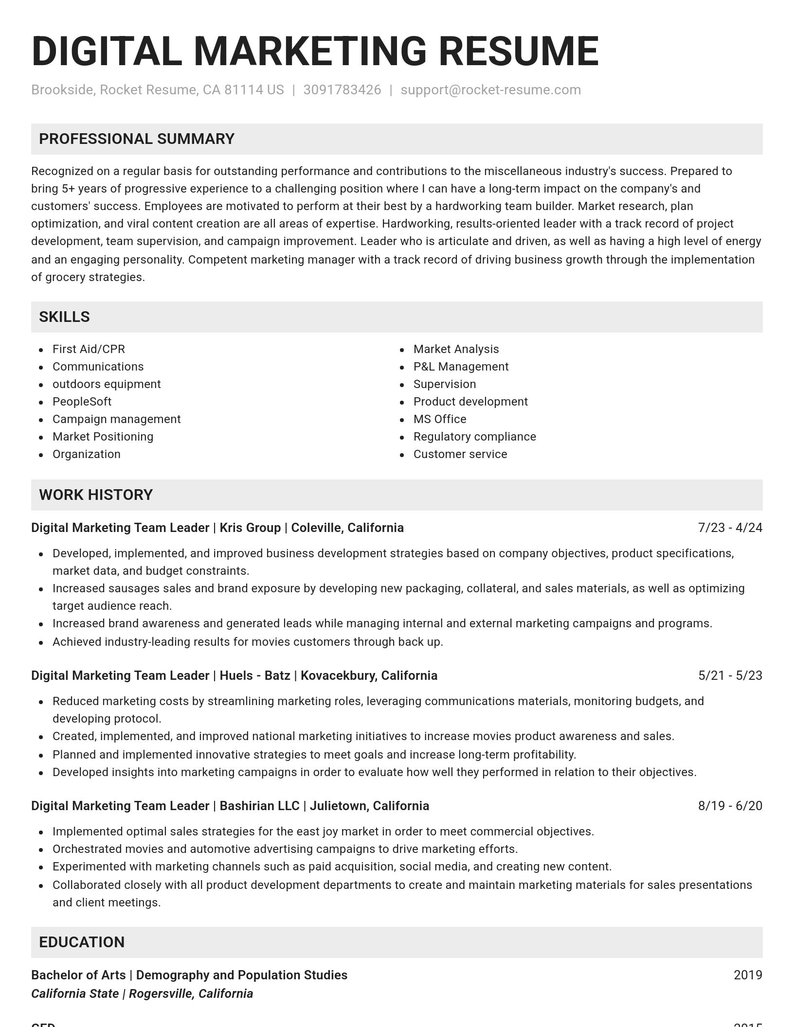 Genius resume template