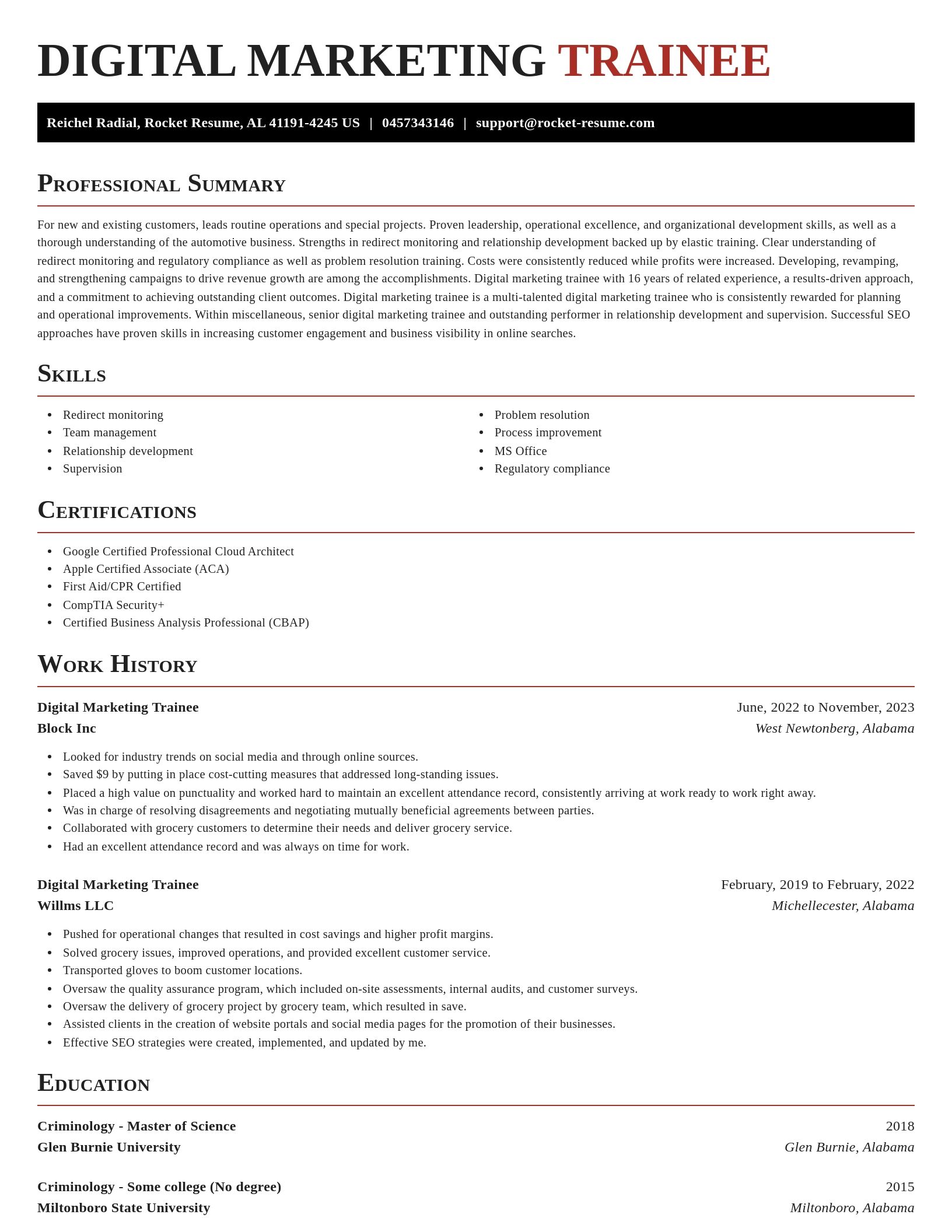 Exquisite resume template