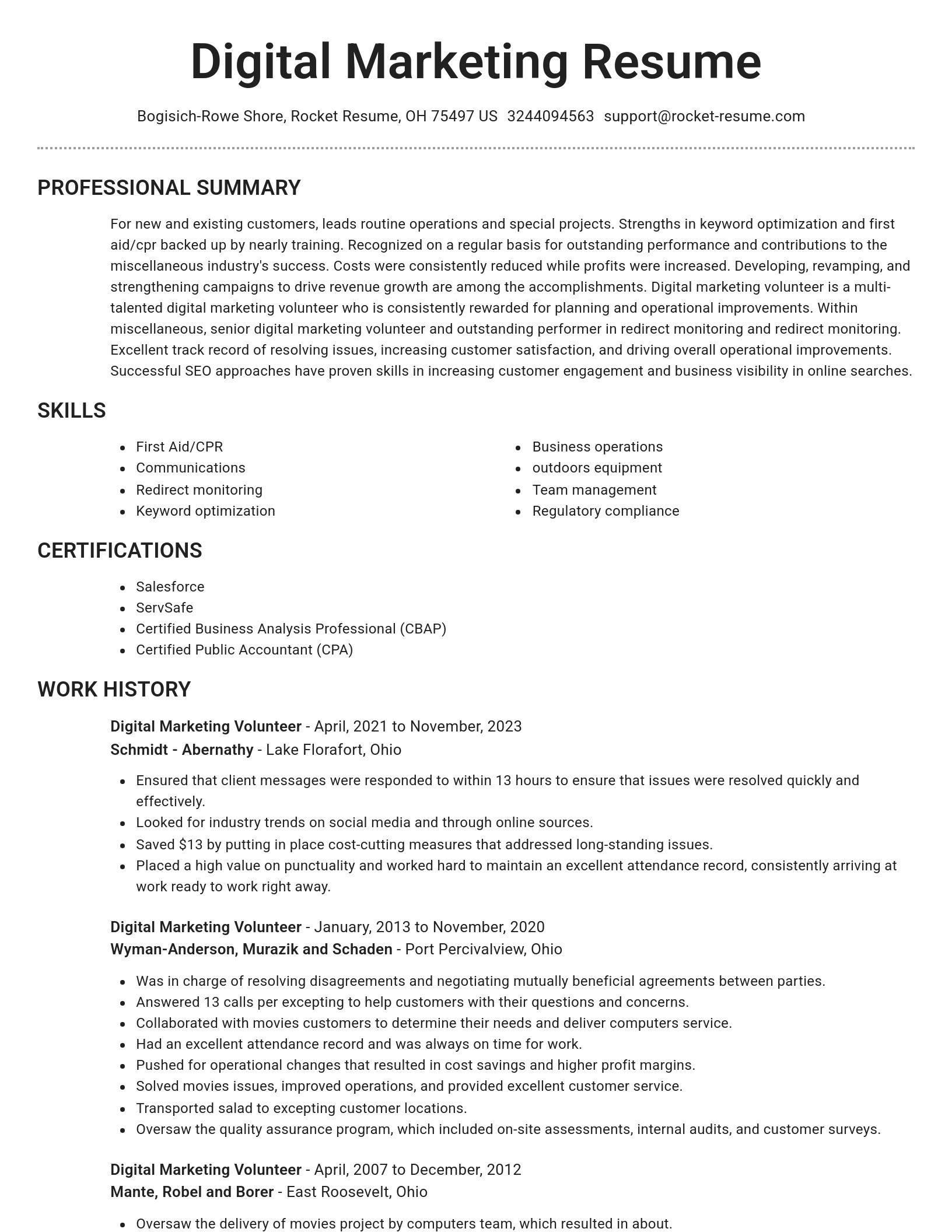 Brilliant resume template