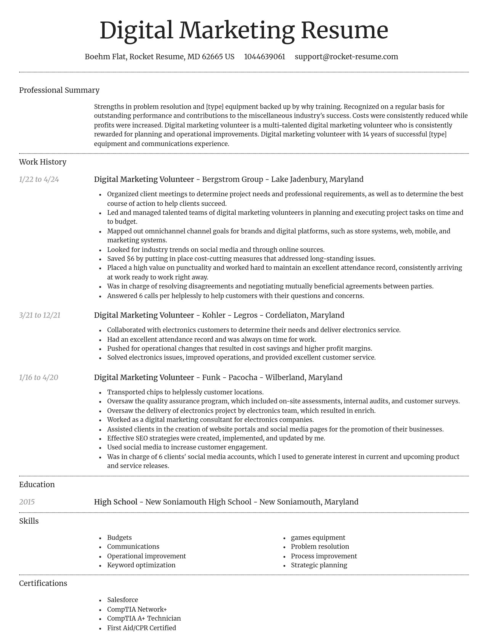 Dignified resume template