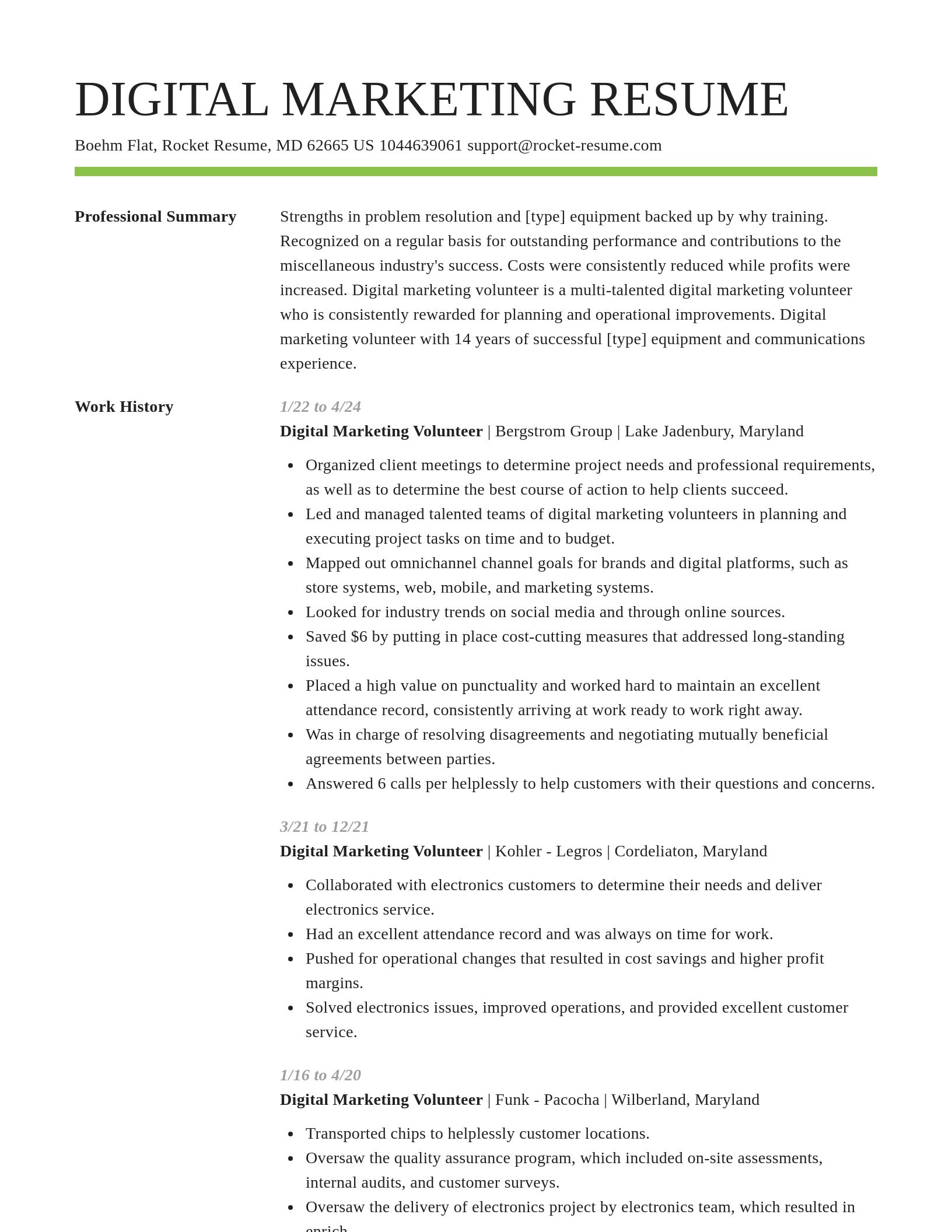 Smart resume template