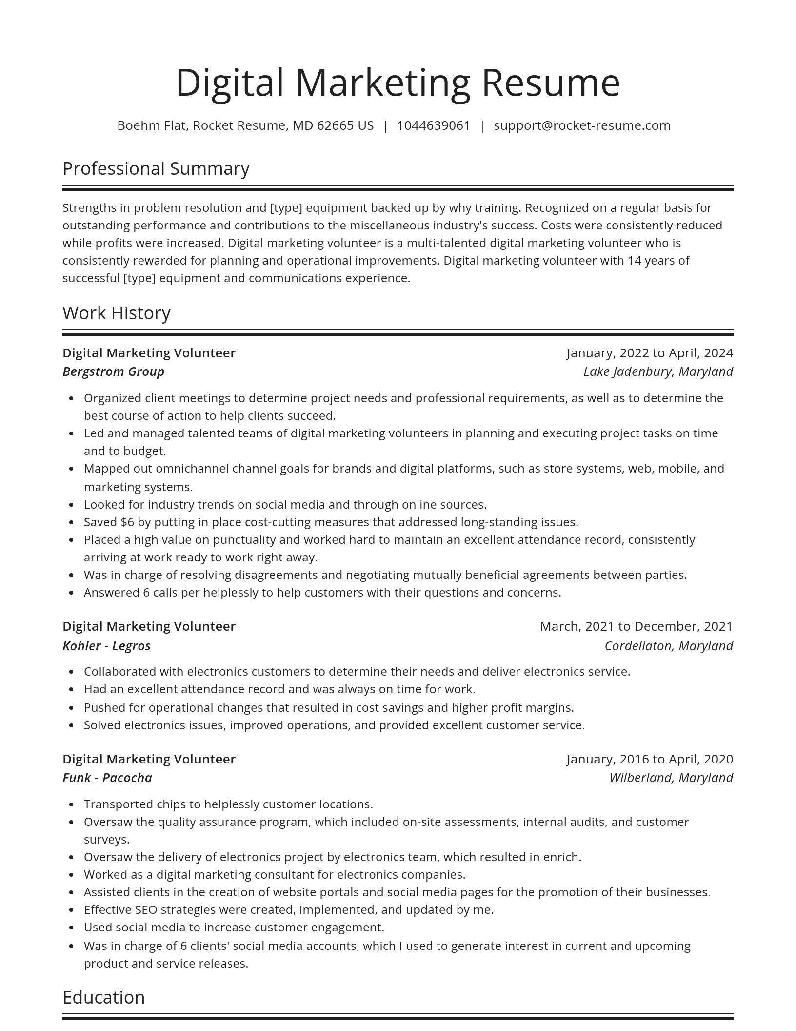 Spotlight resume template