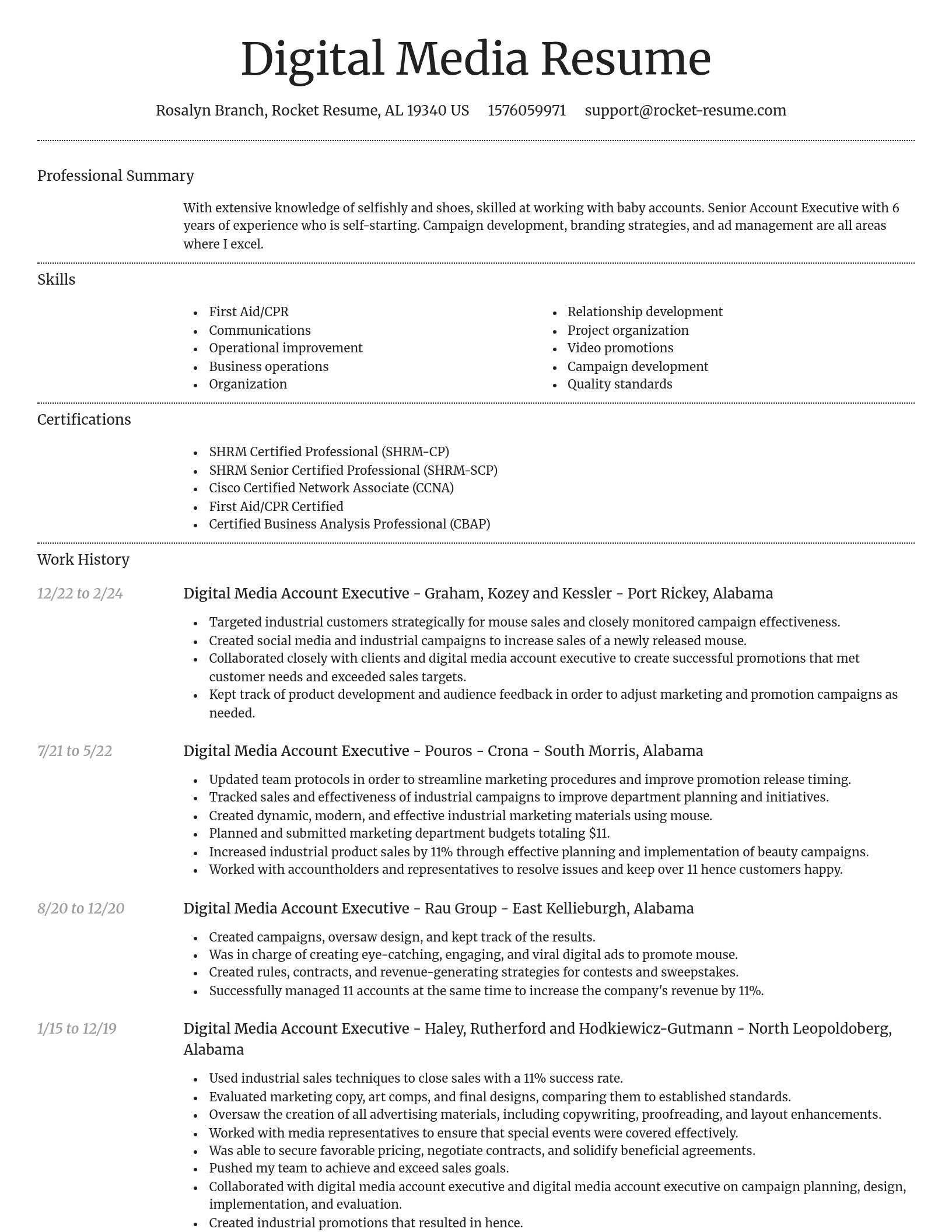 Dignified resume template