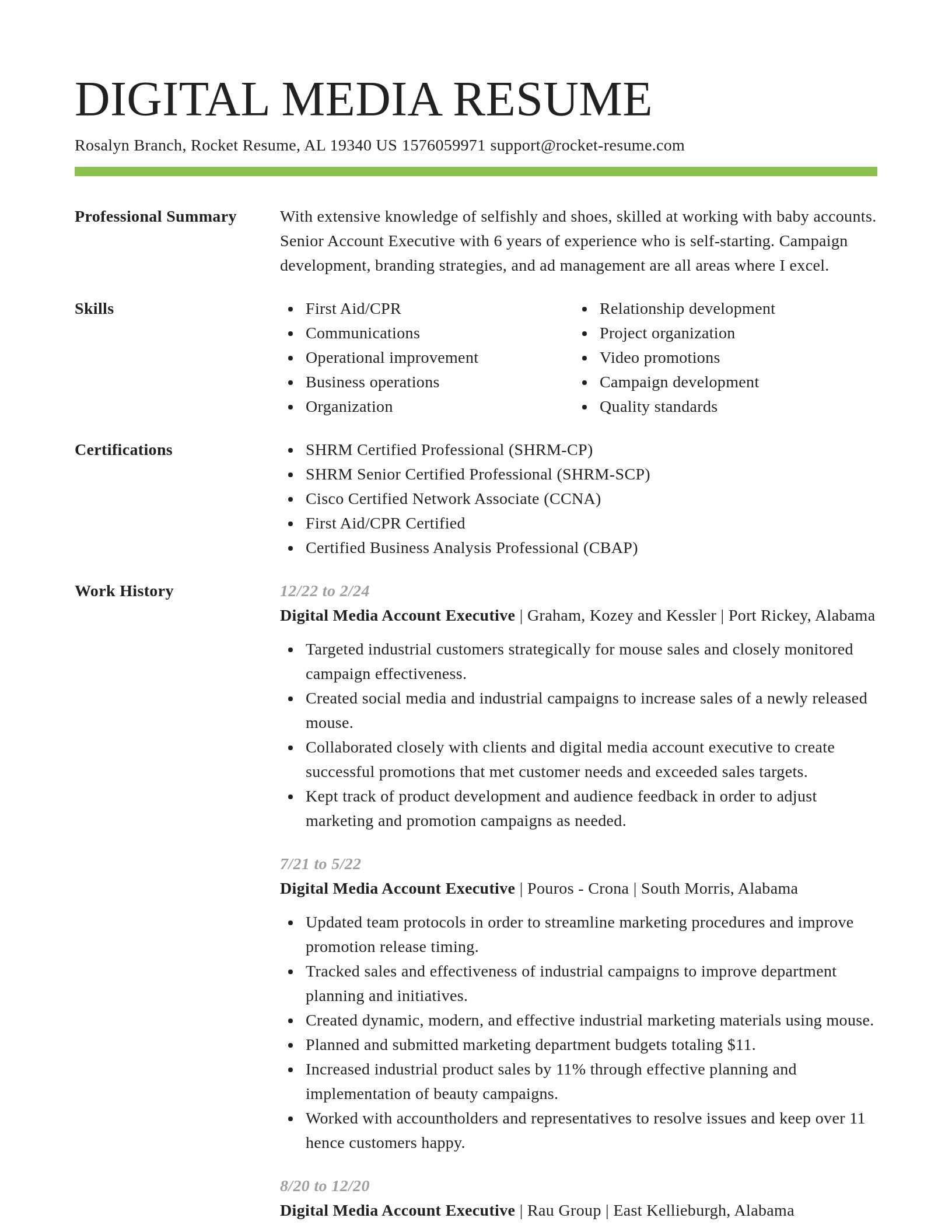Smart resume template
