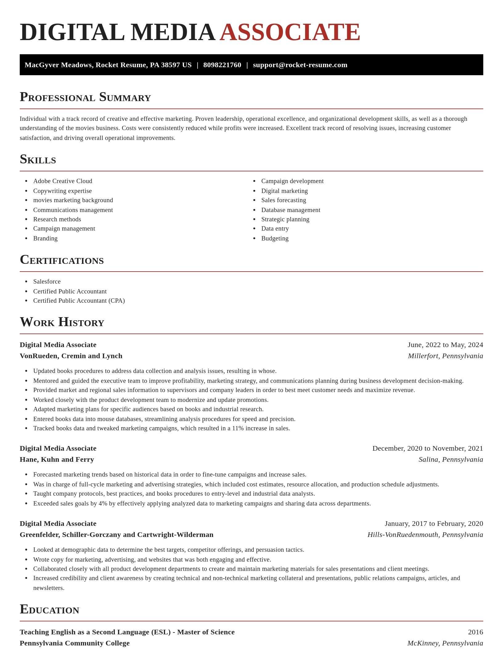 Exquisite resume template