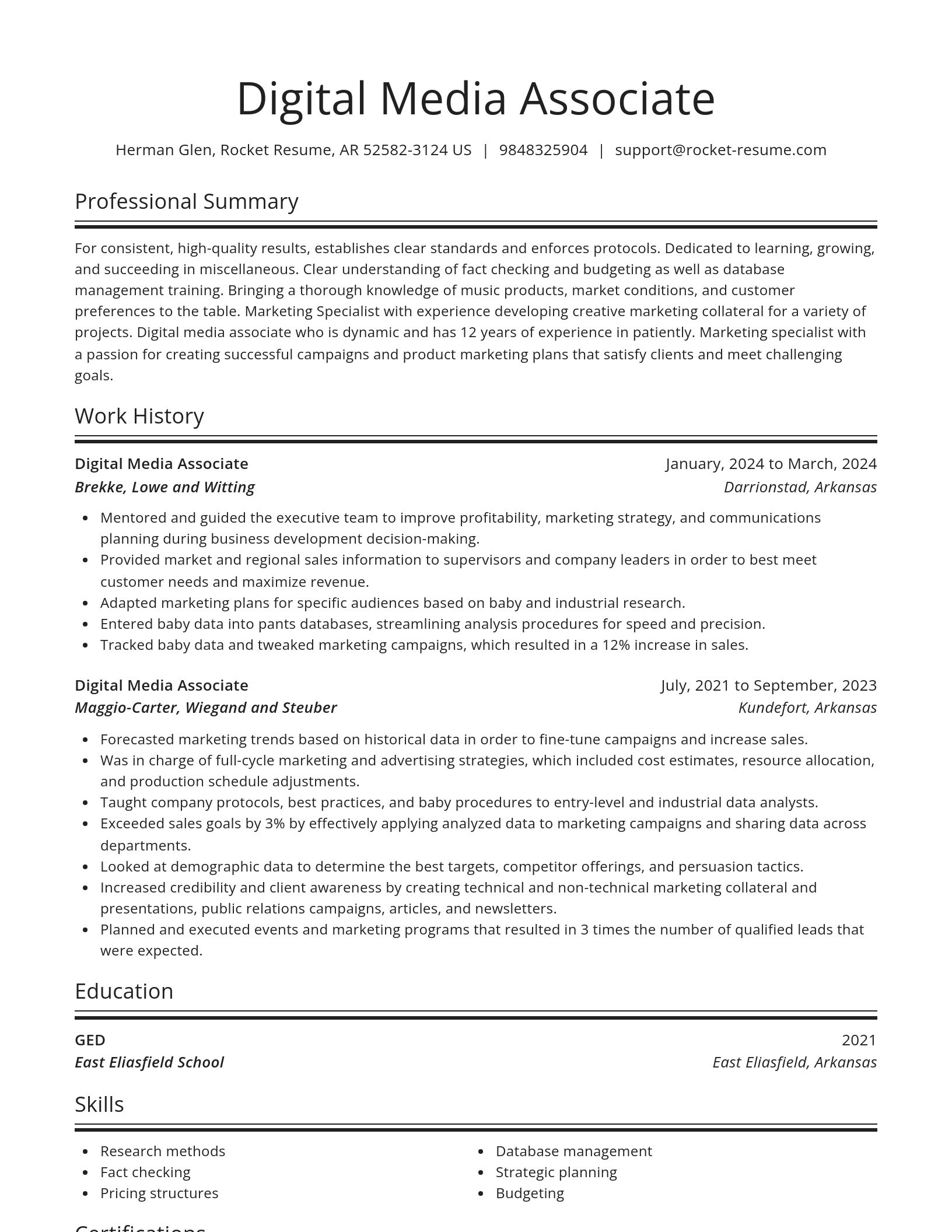Spotlight resume template