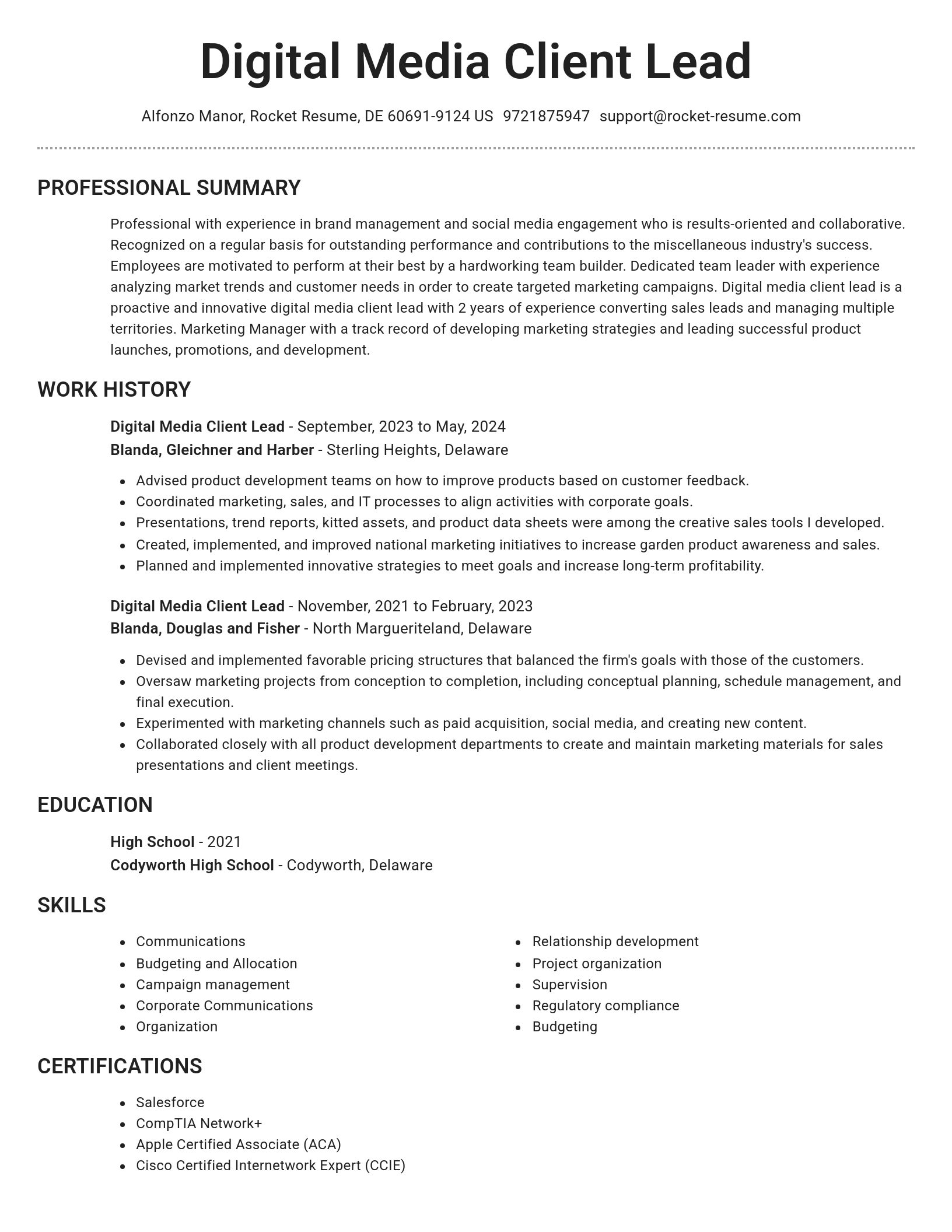 Brilliant resume template
