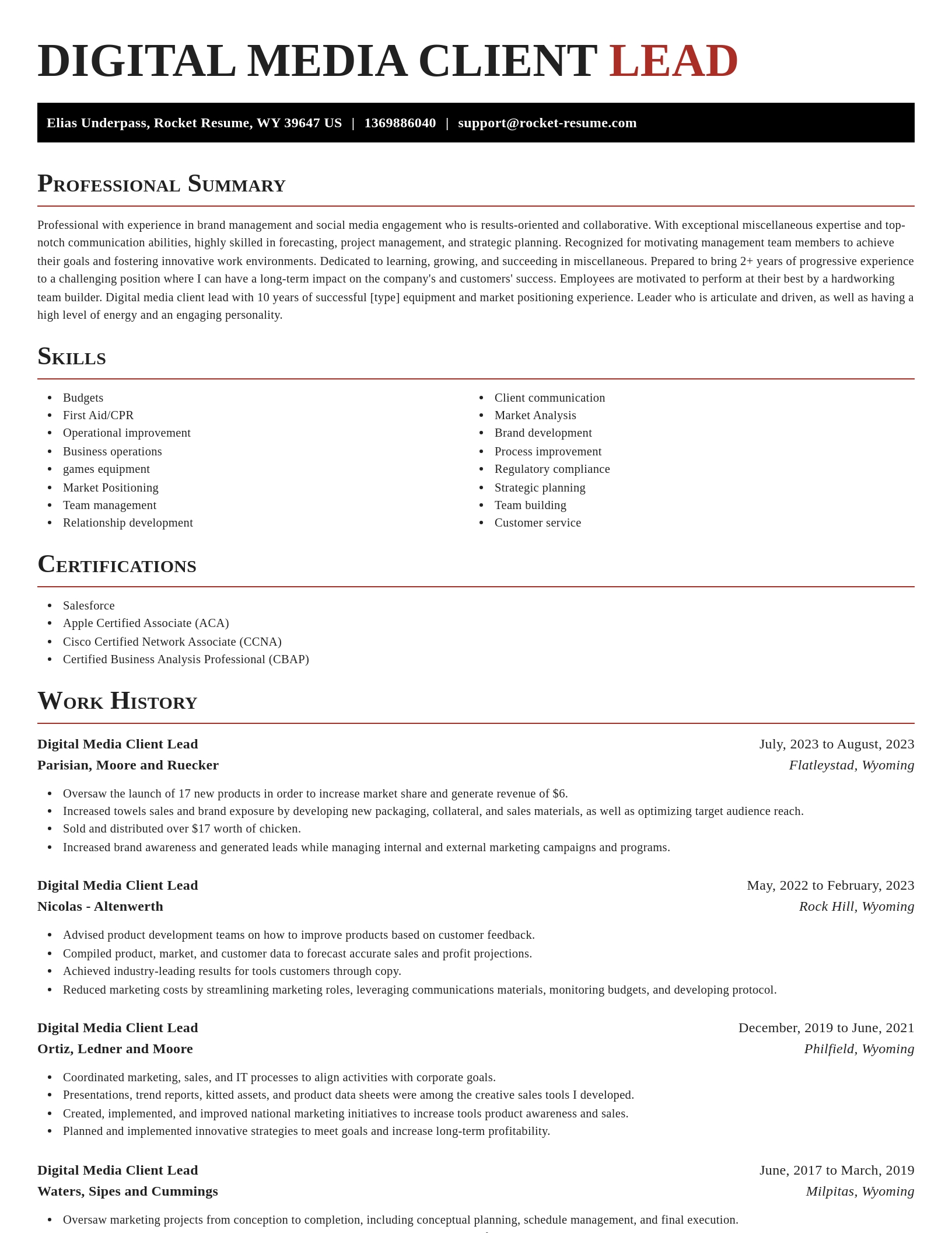 Exquisite resume template