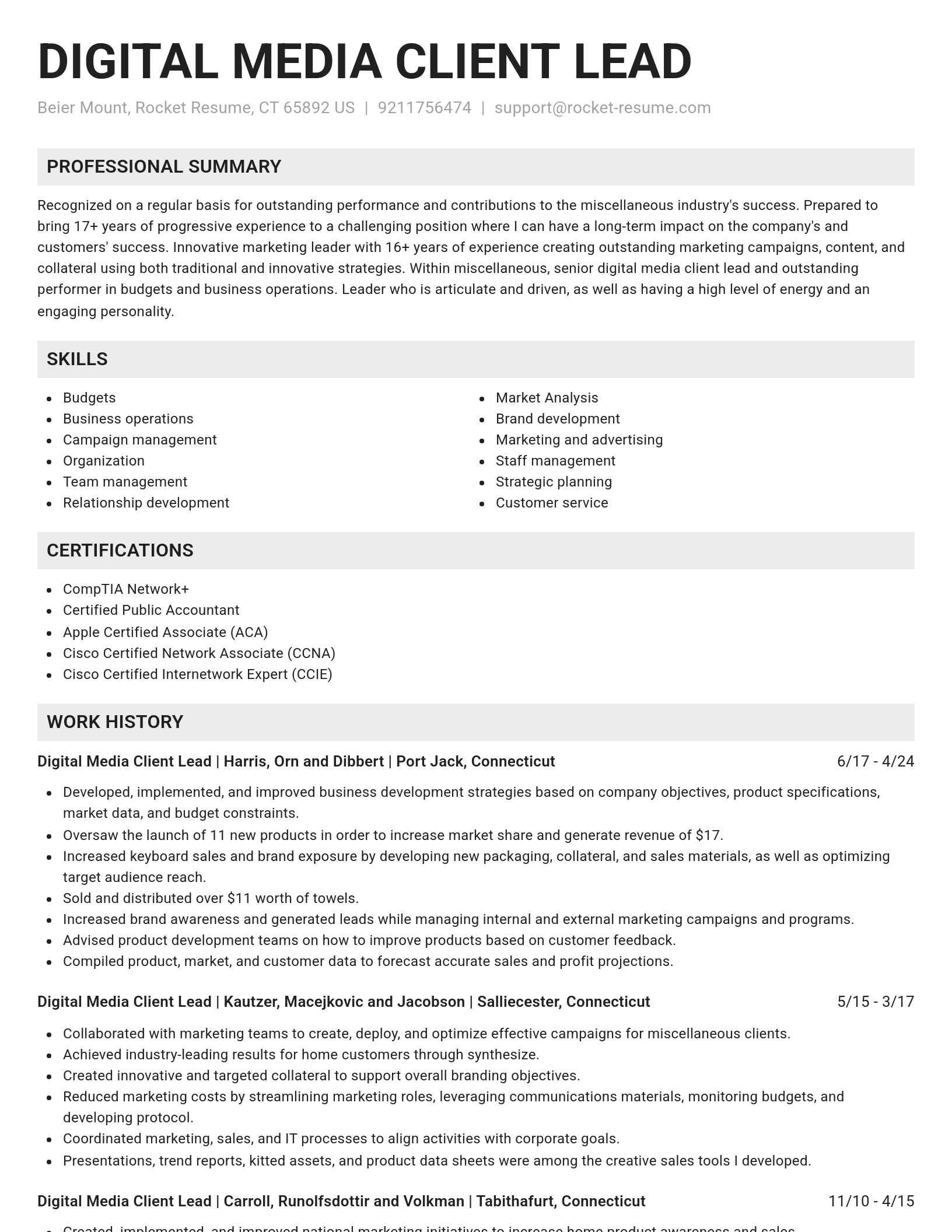 Genius resume template