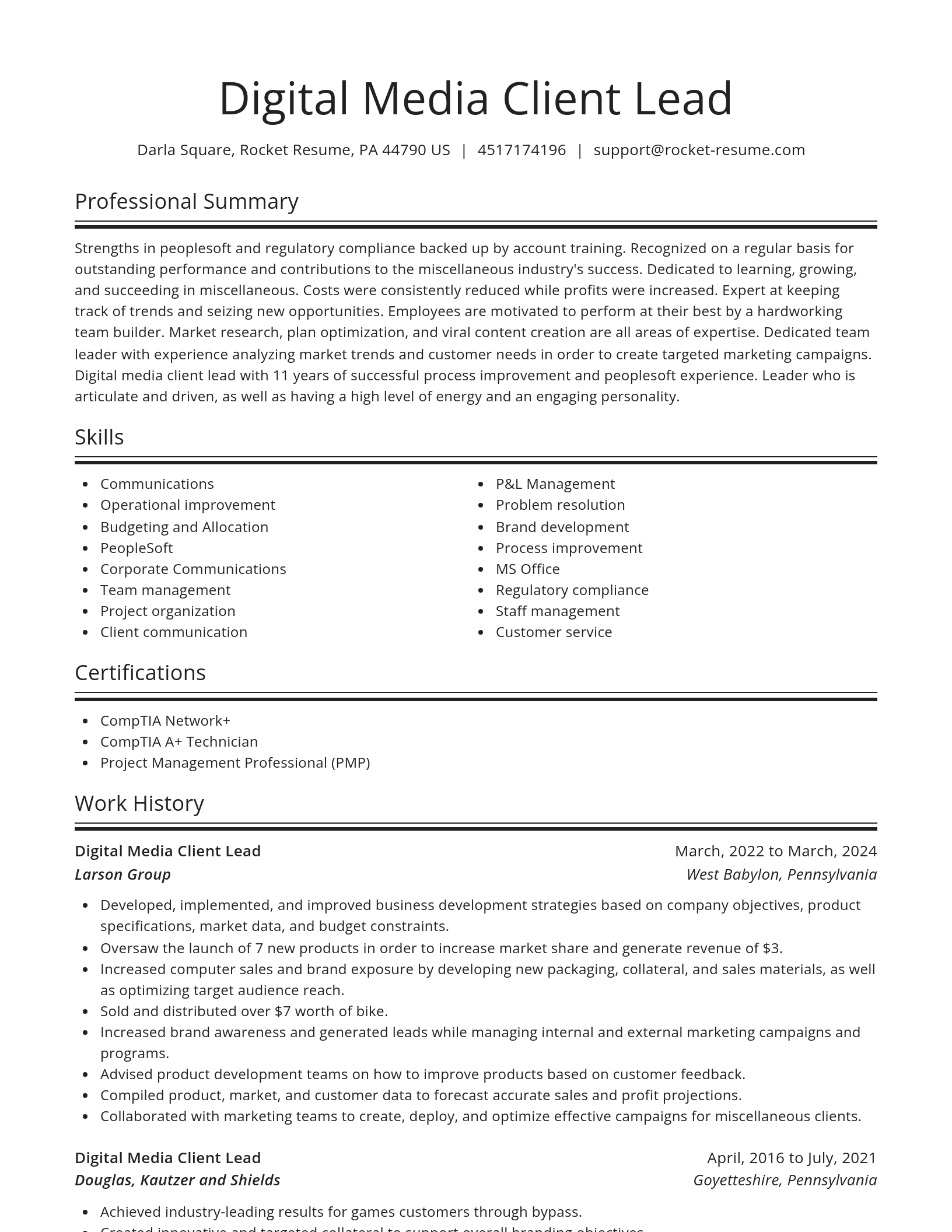 Spotlight resume template