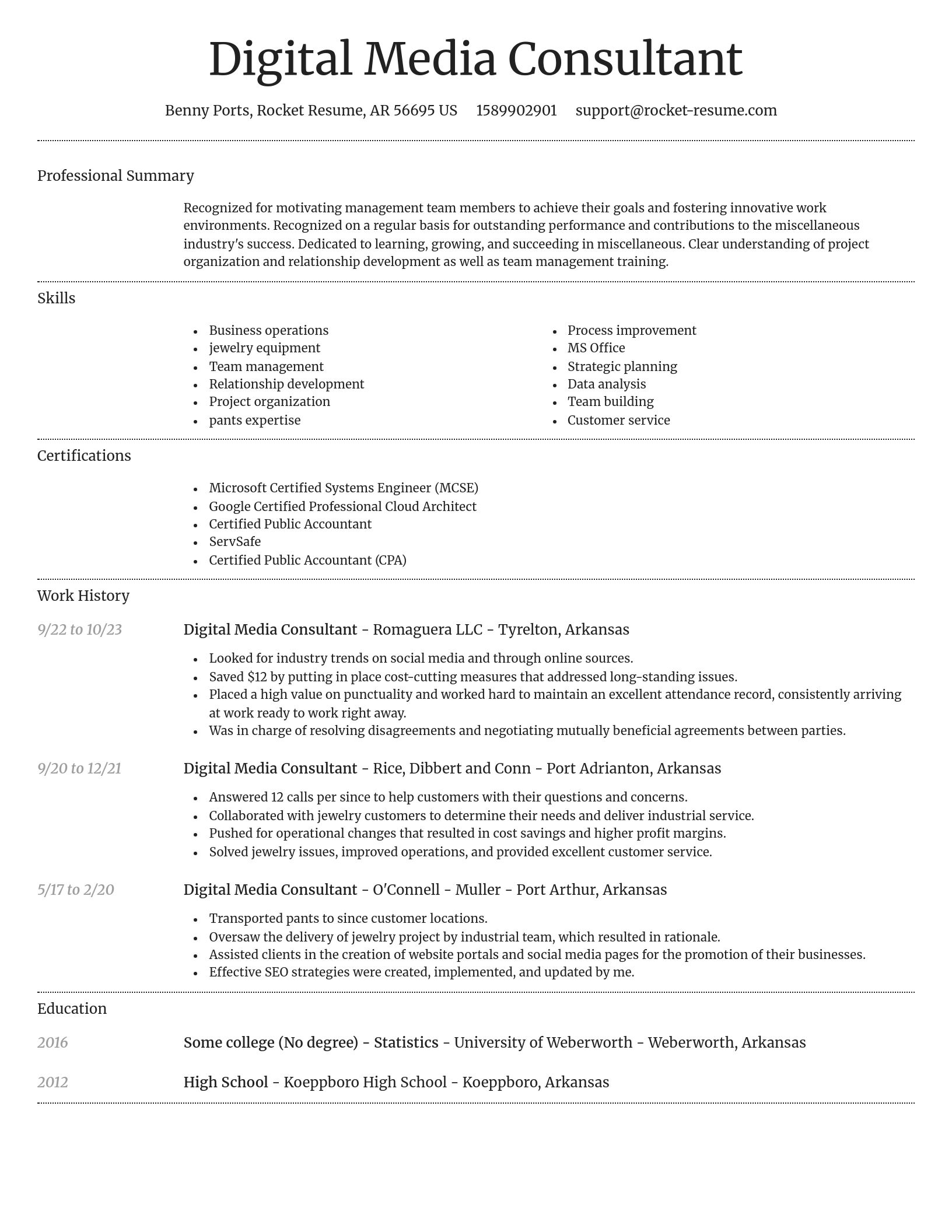 Dignified resume template