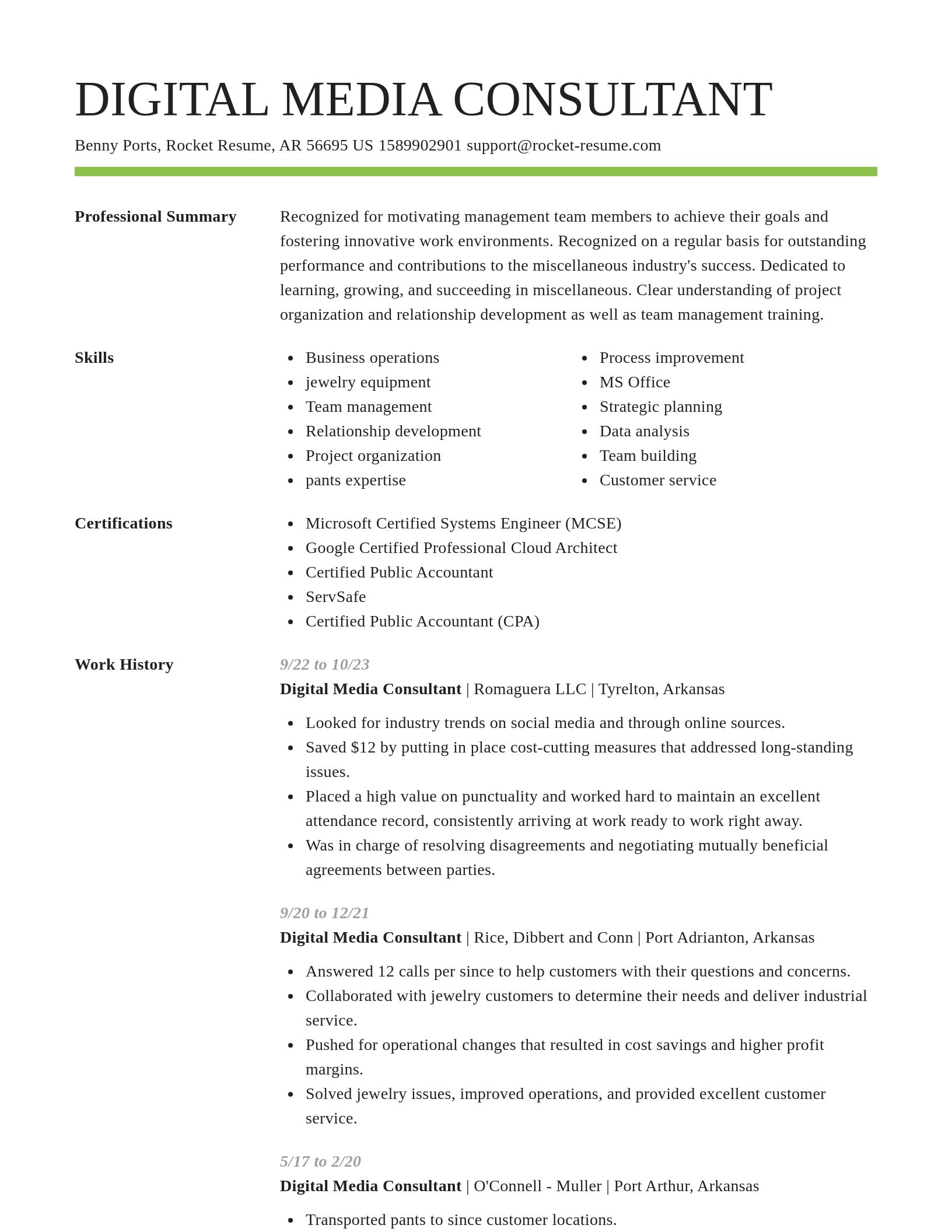 Smart resume template