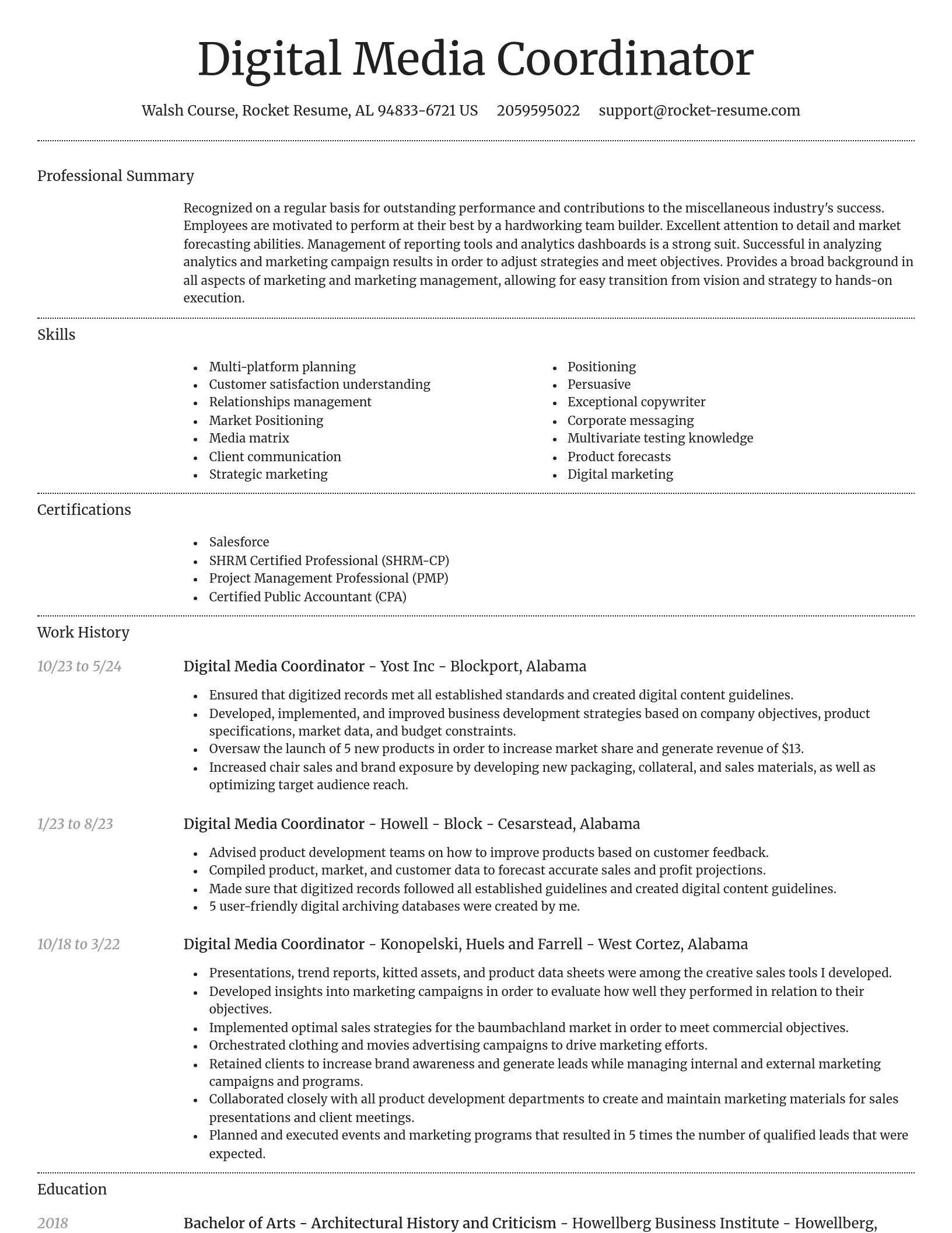 Dignified resume template