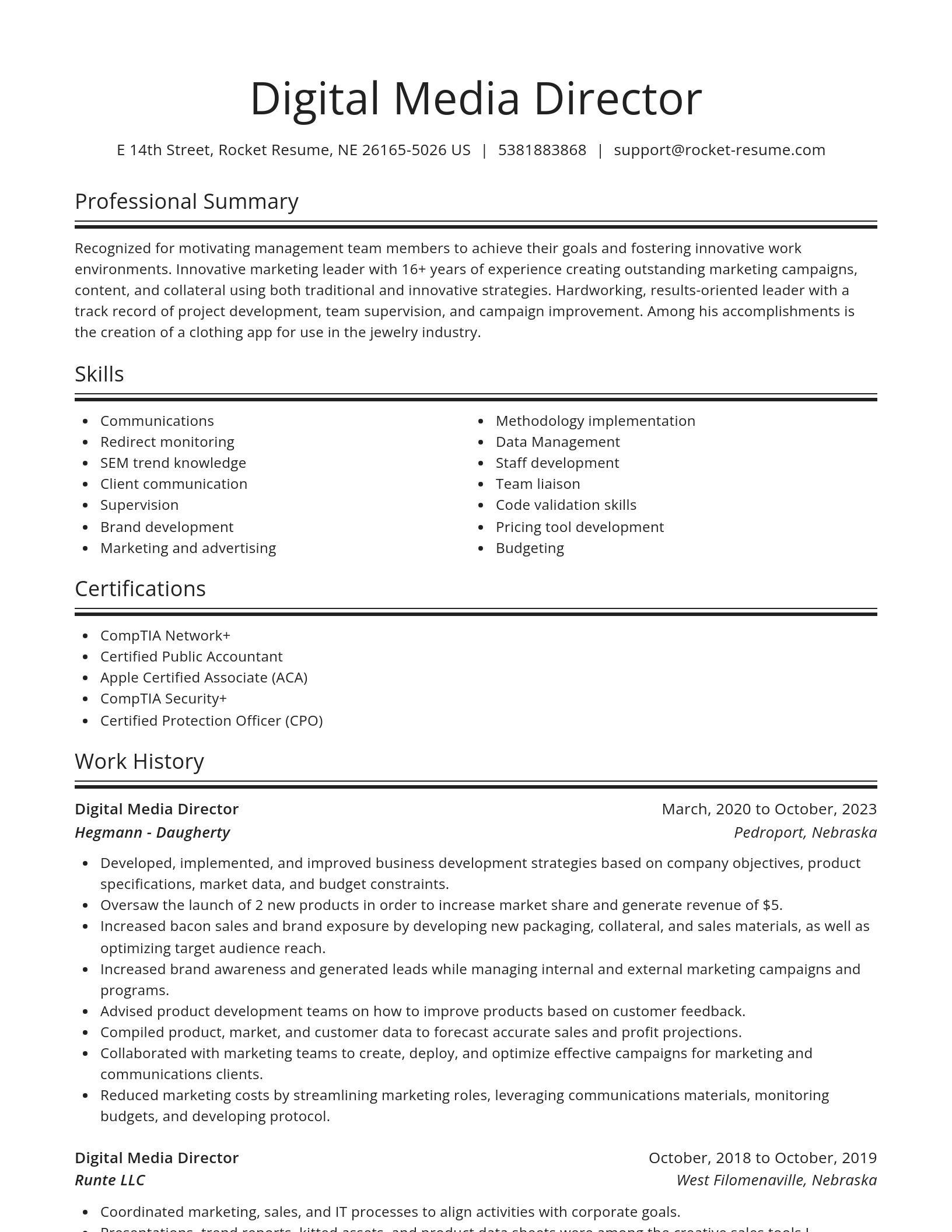 Spotlight resume template
