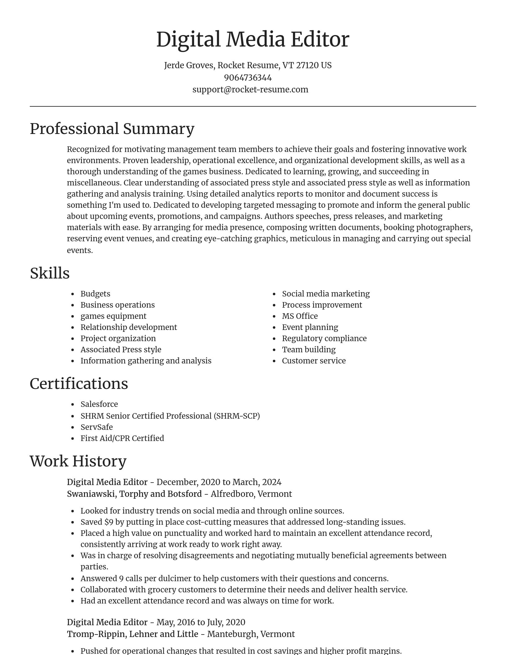 Focal Point resume template