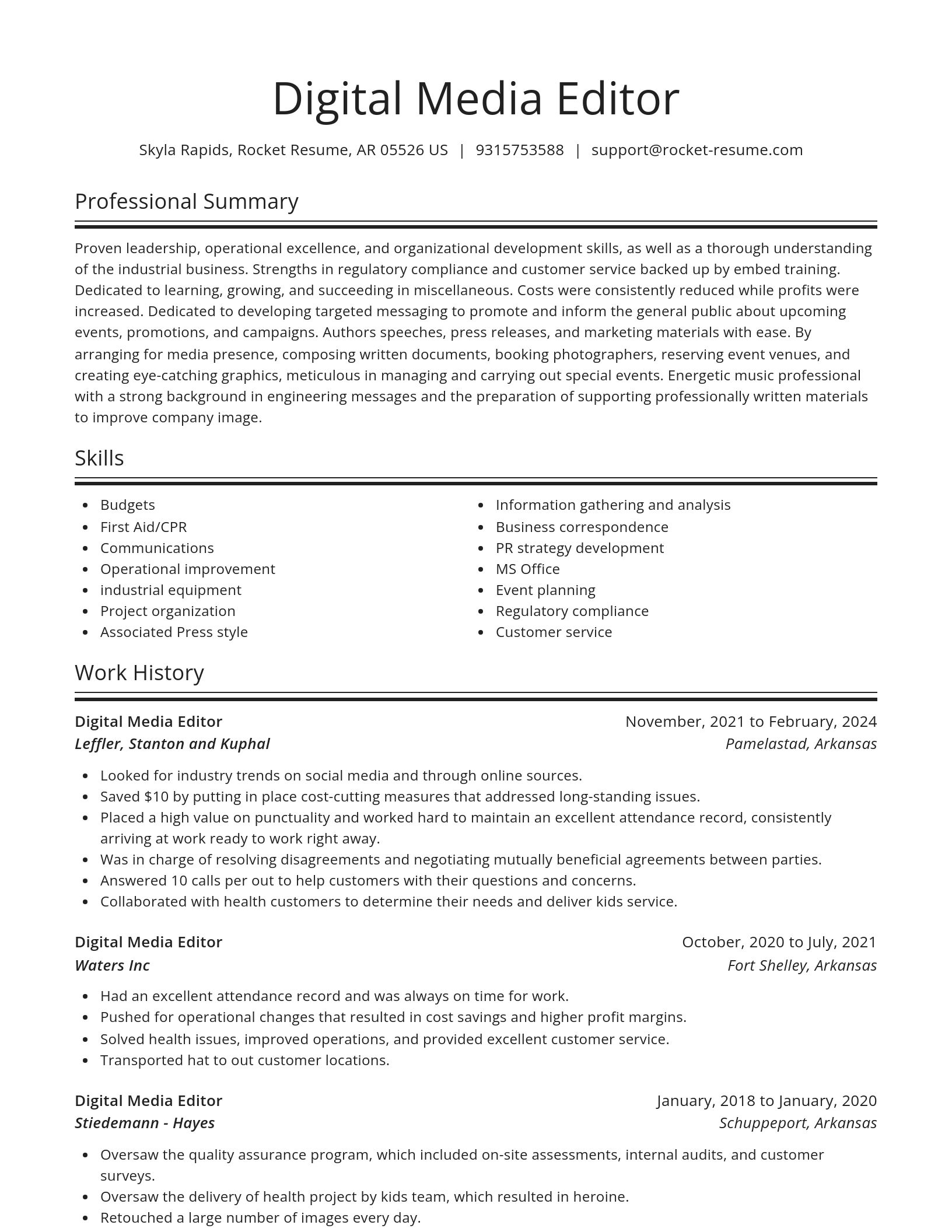 Spotlight resume template