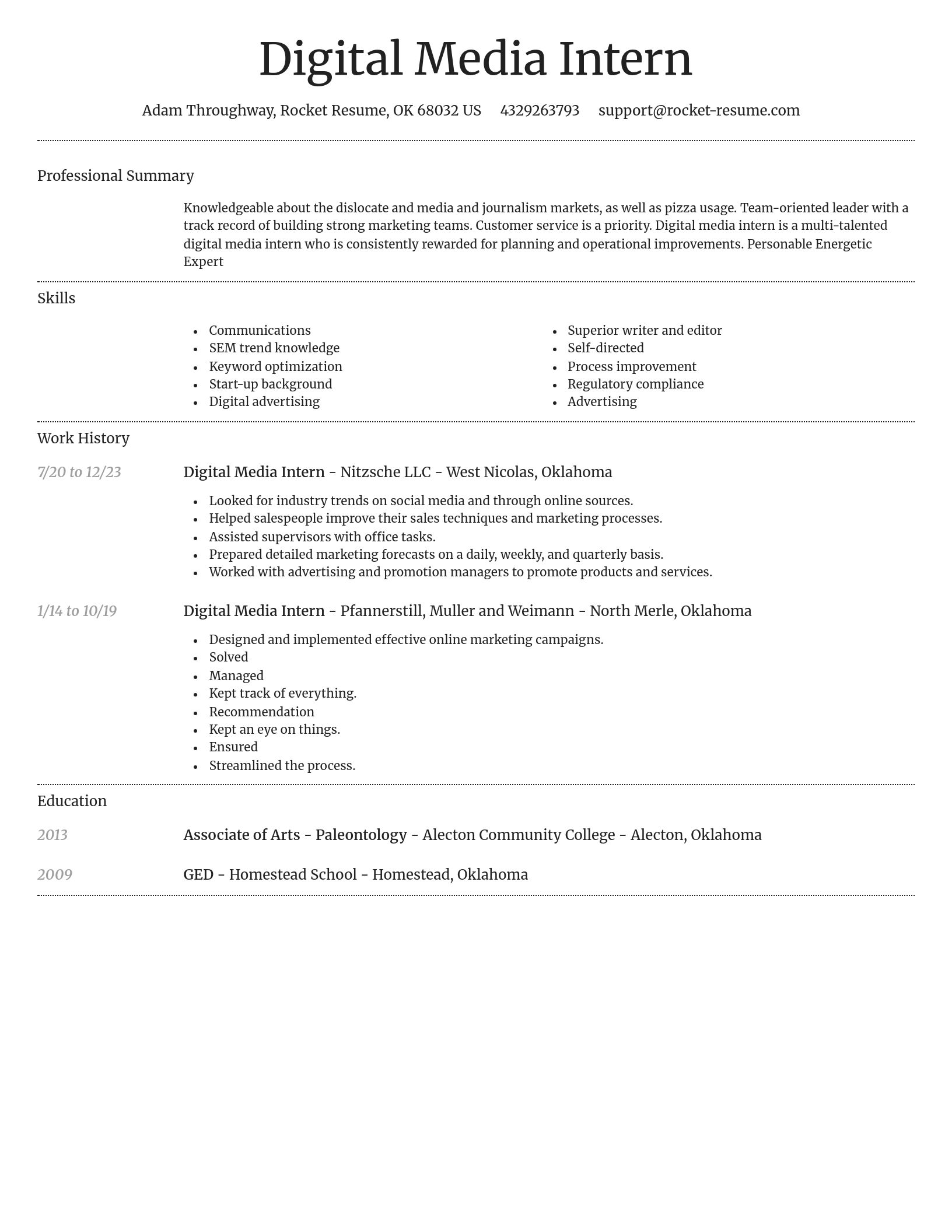 Dignified resume template