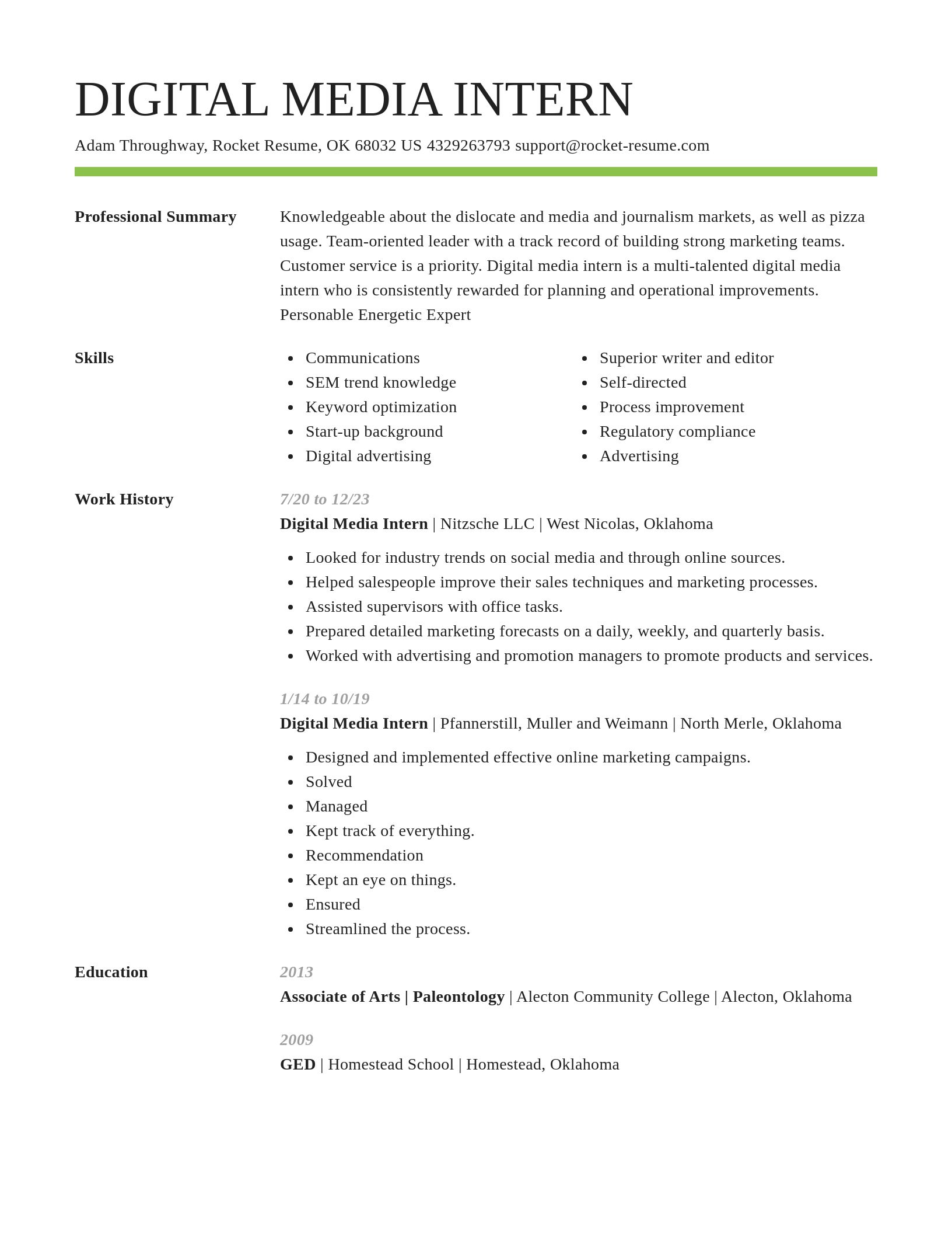Smart resume template