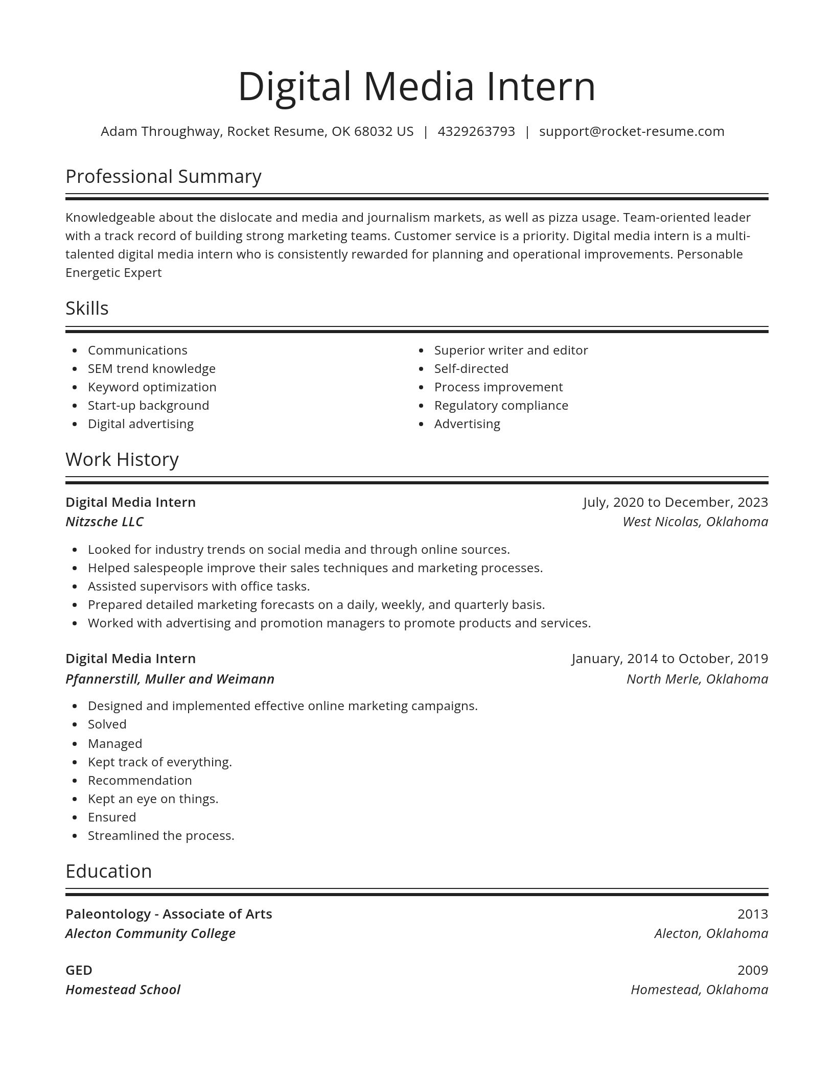 Spotlight resume template