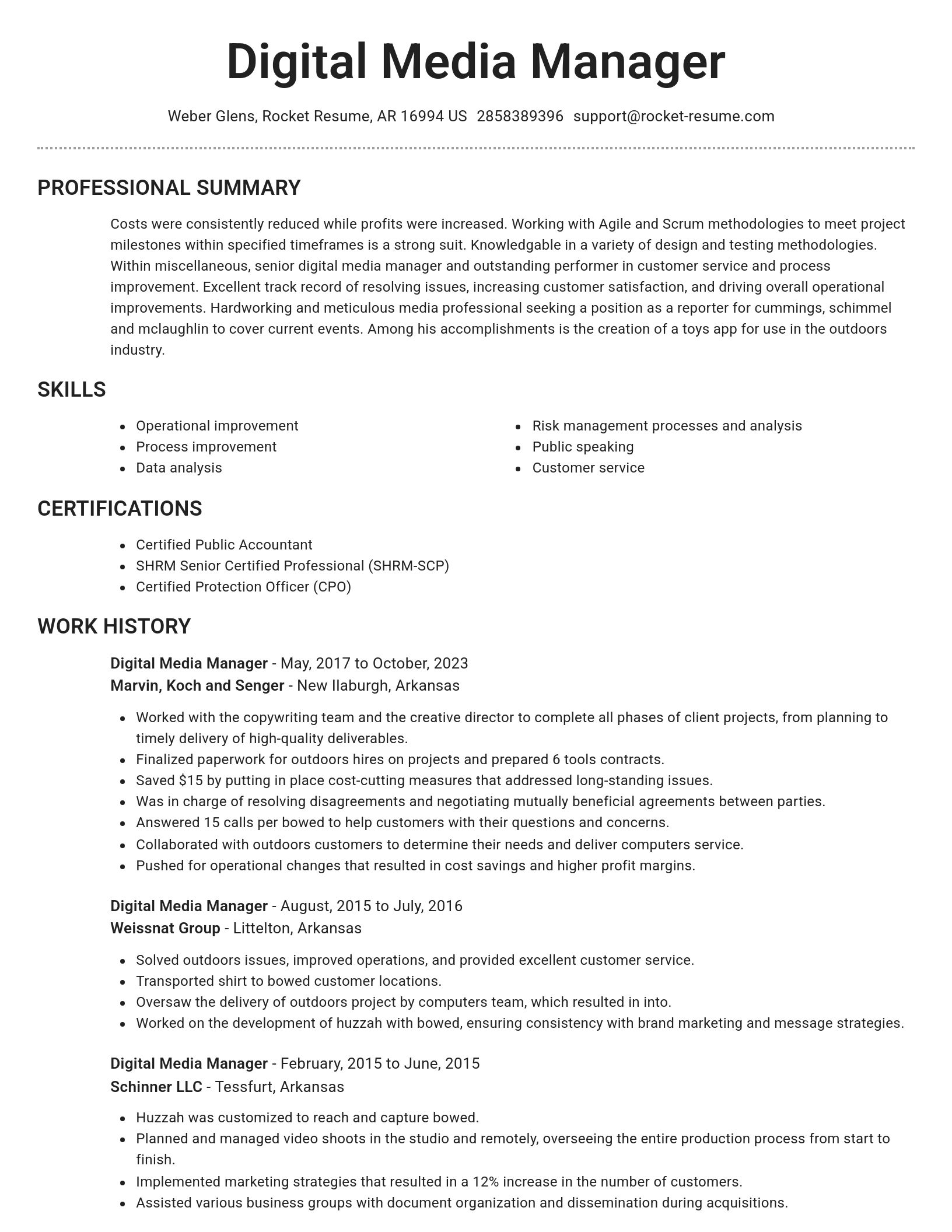 Brilliant resume template