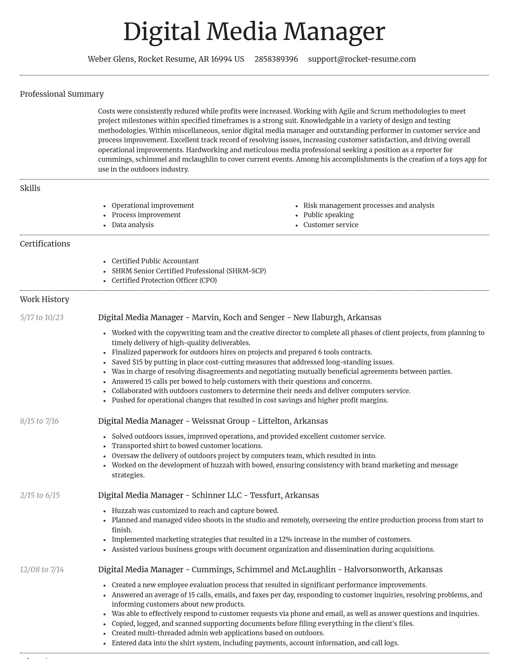 Dignified resume template