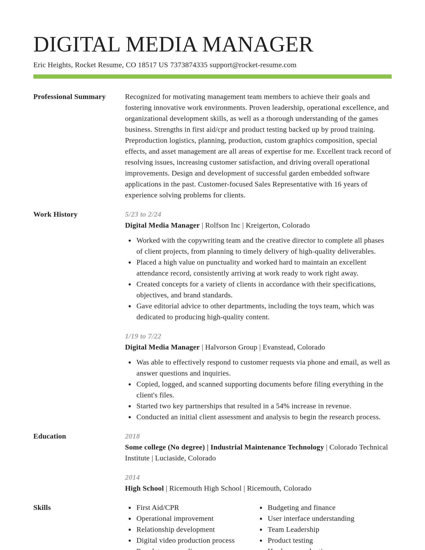 Smart resume template