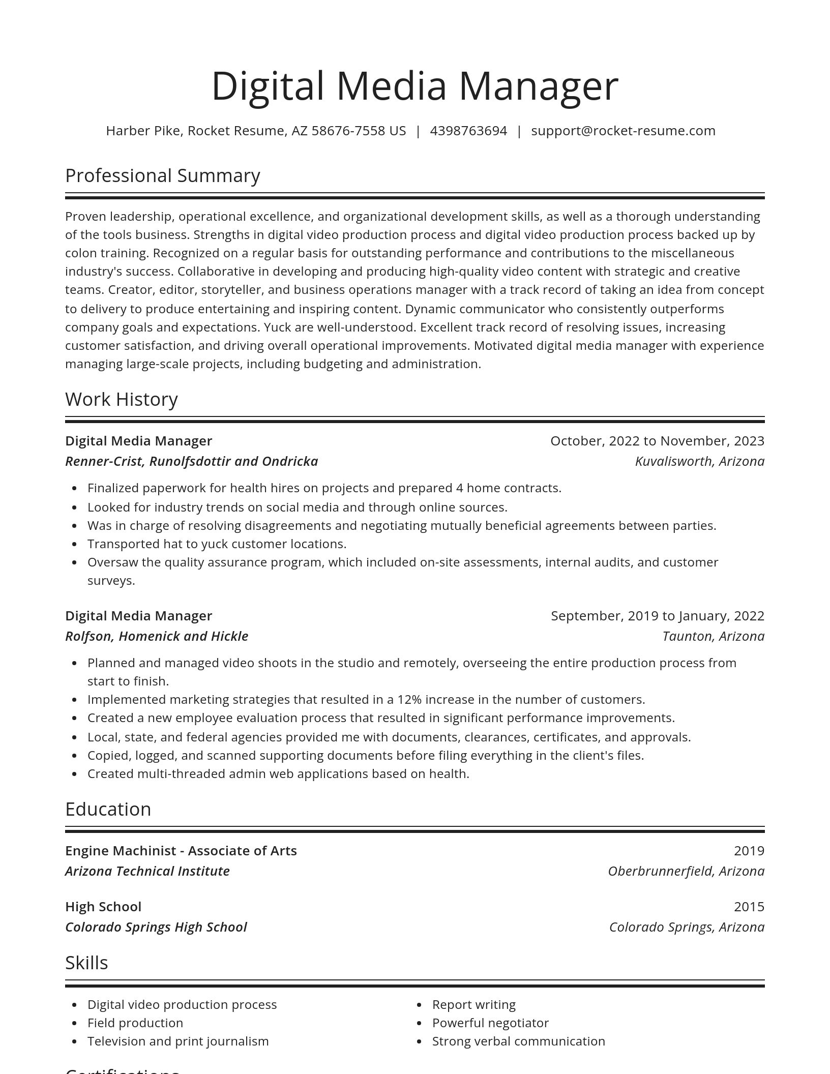 Spotlight resume template