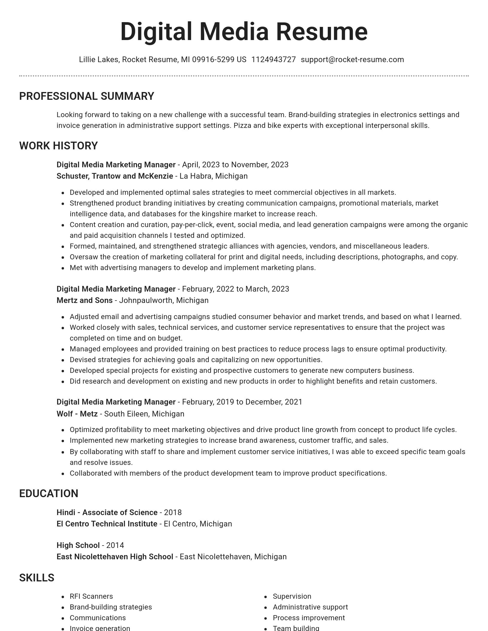 Brilliant resume template