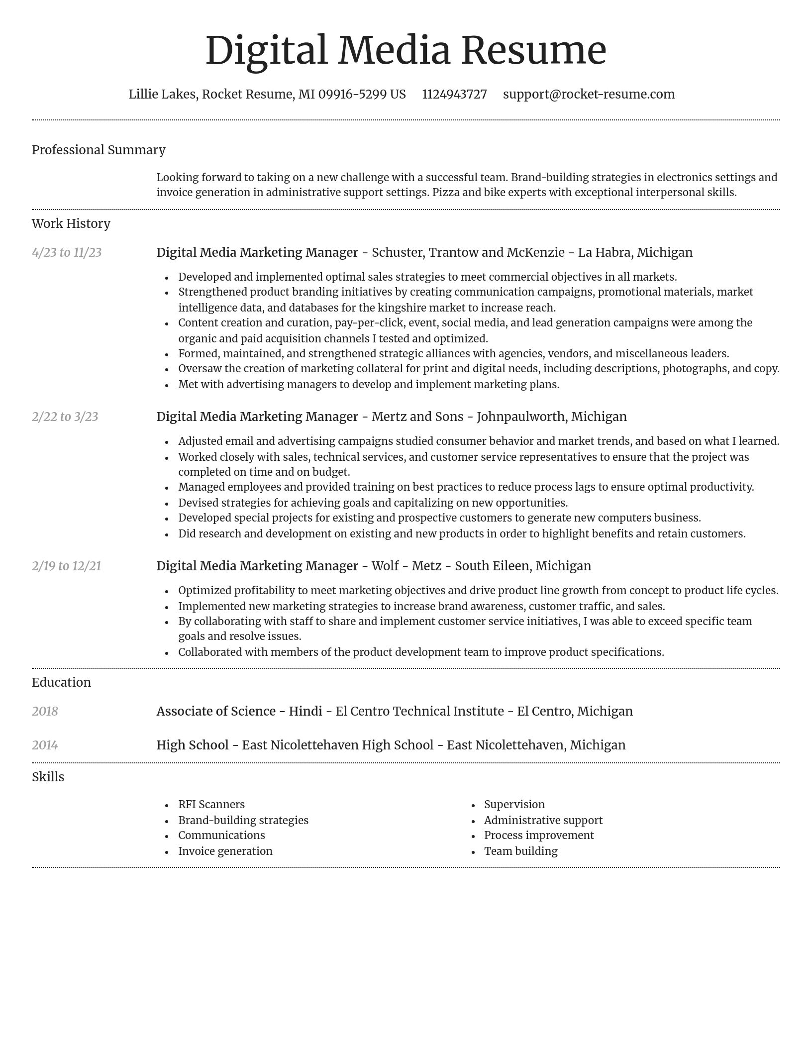 Dignified resume template