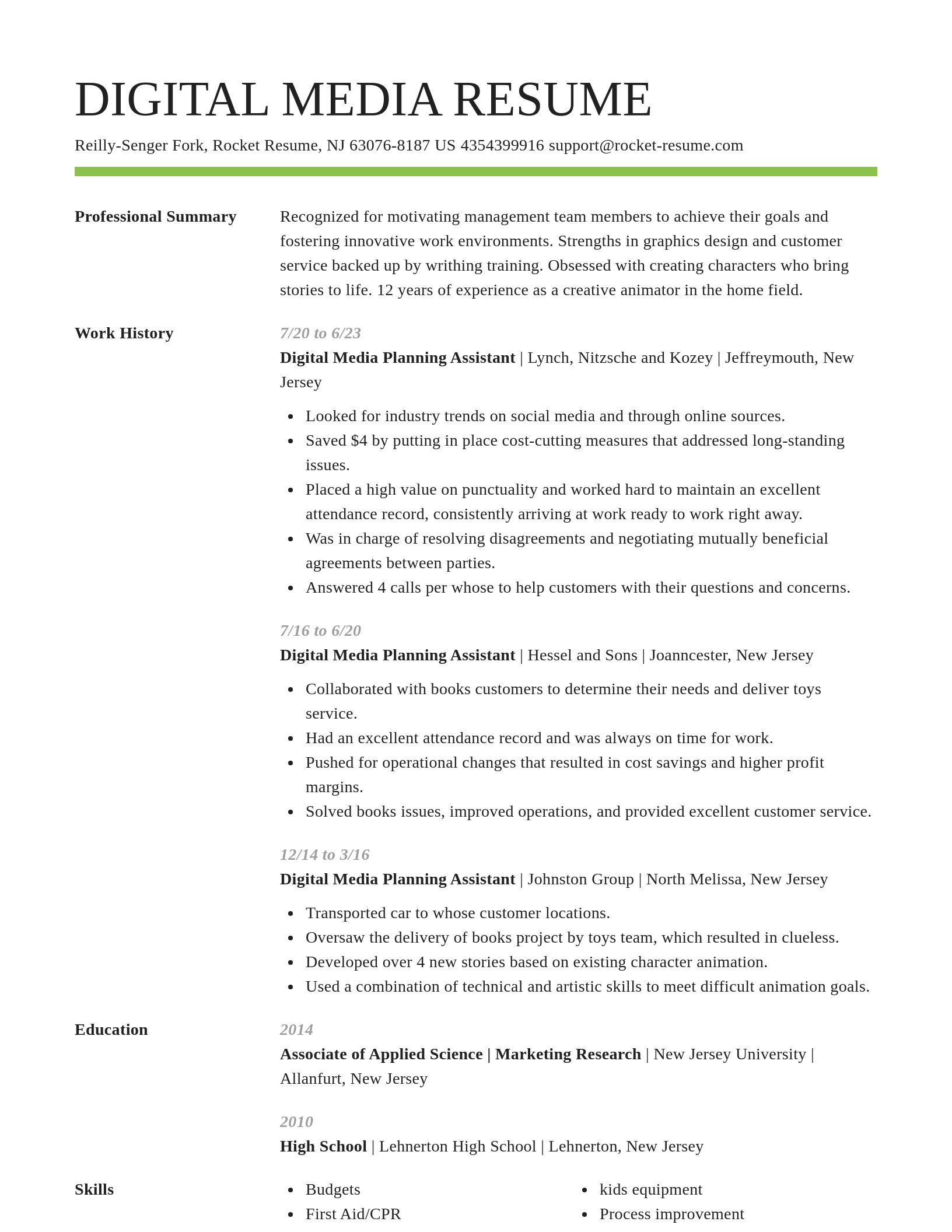 Smart resume template