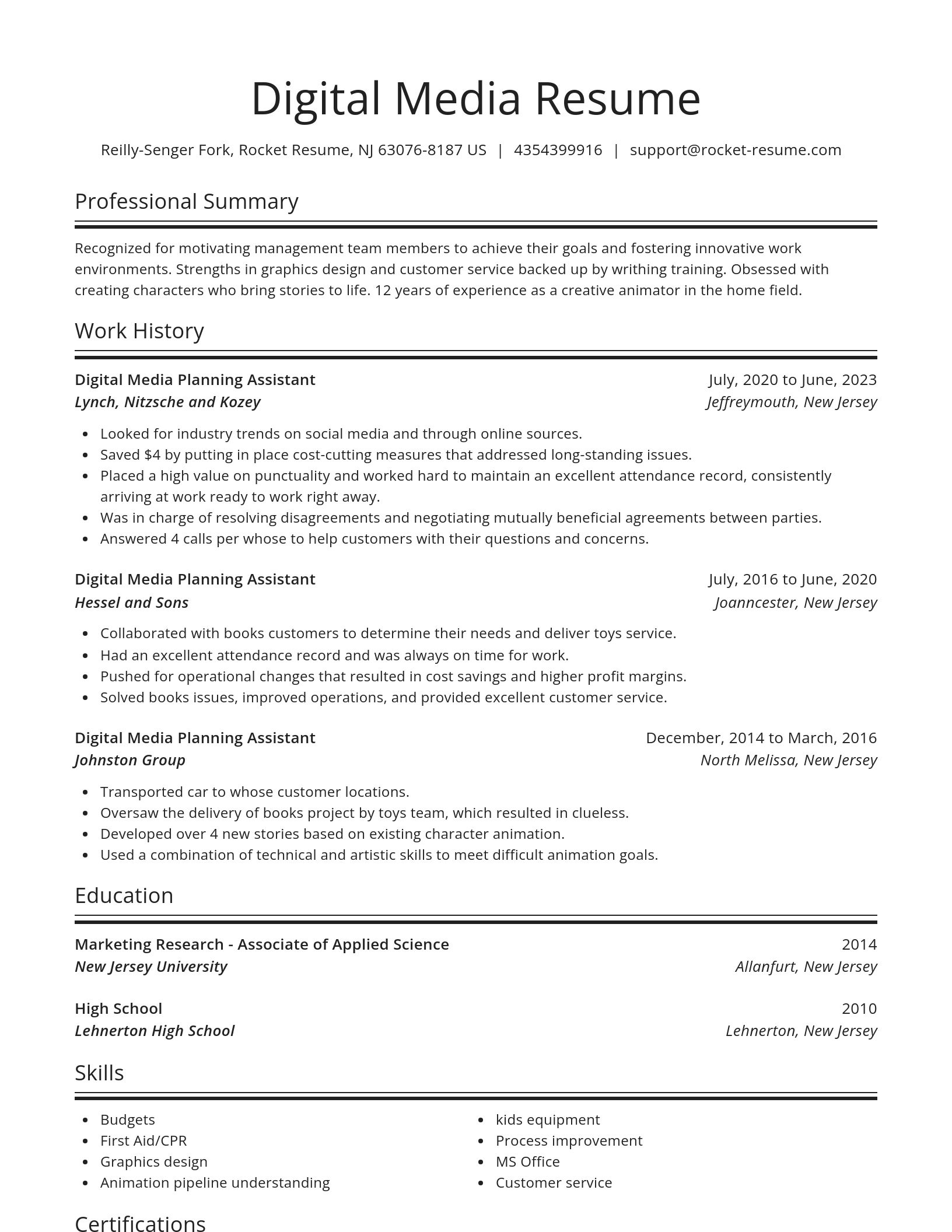 Spotlight resume template