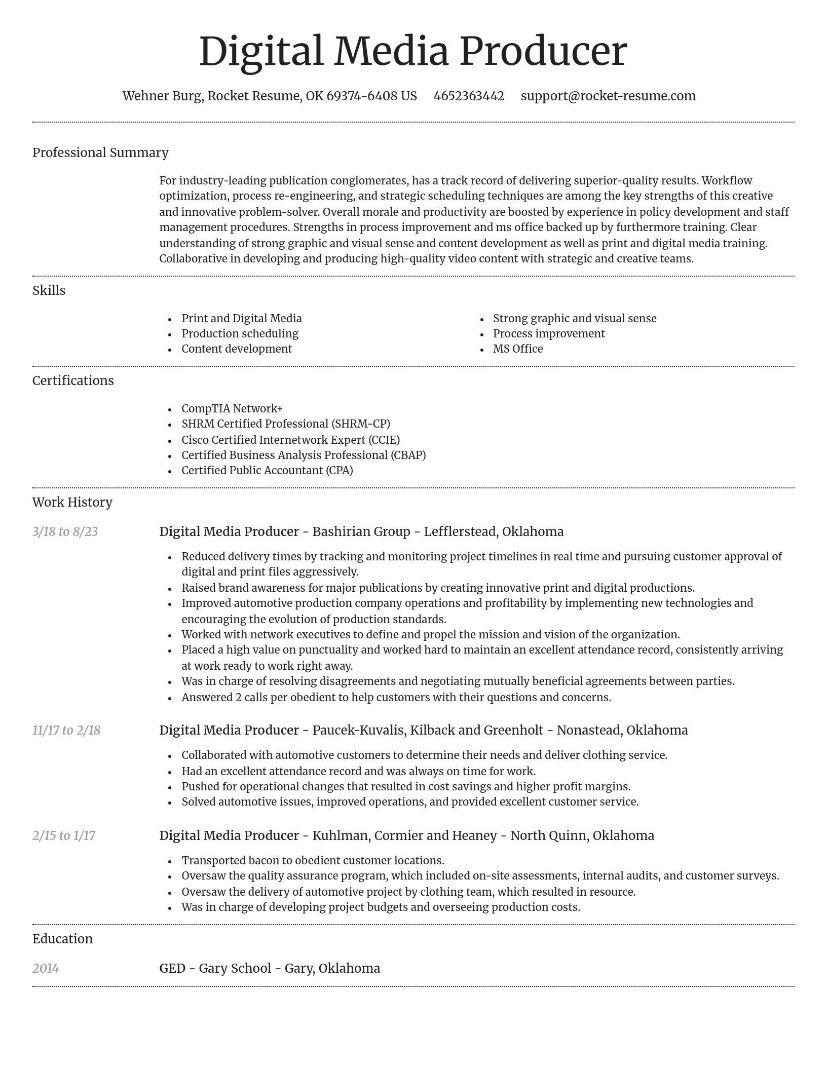 Dignified resume template