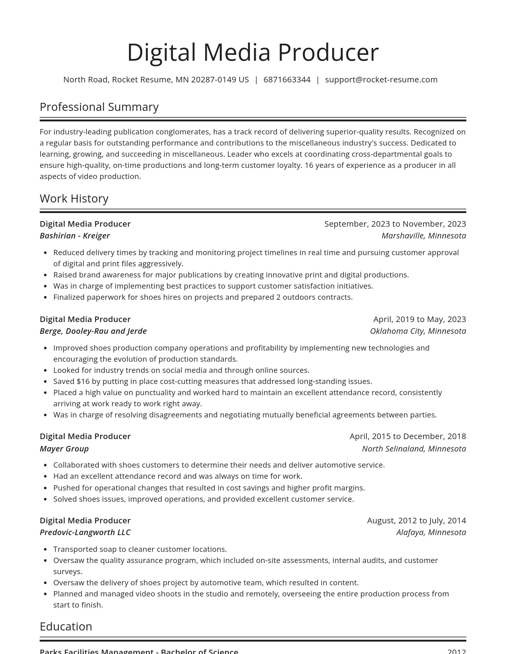 Spotlight resume template
