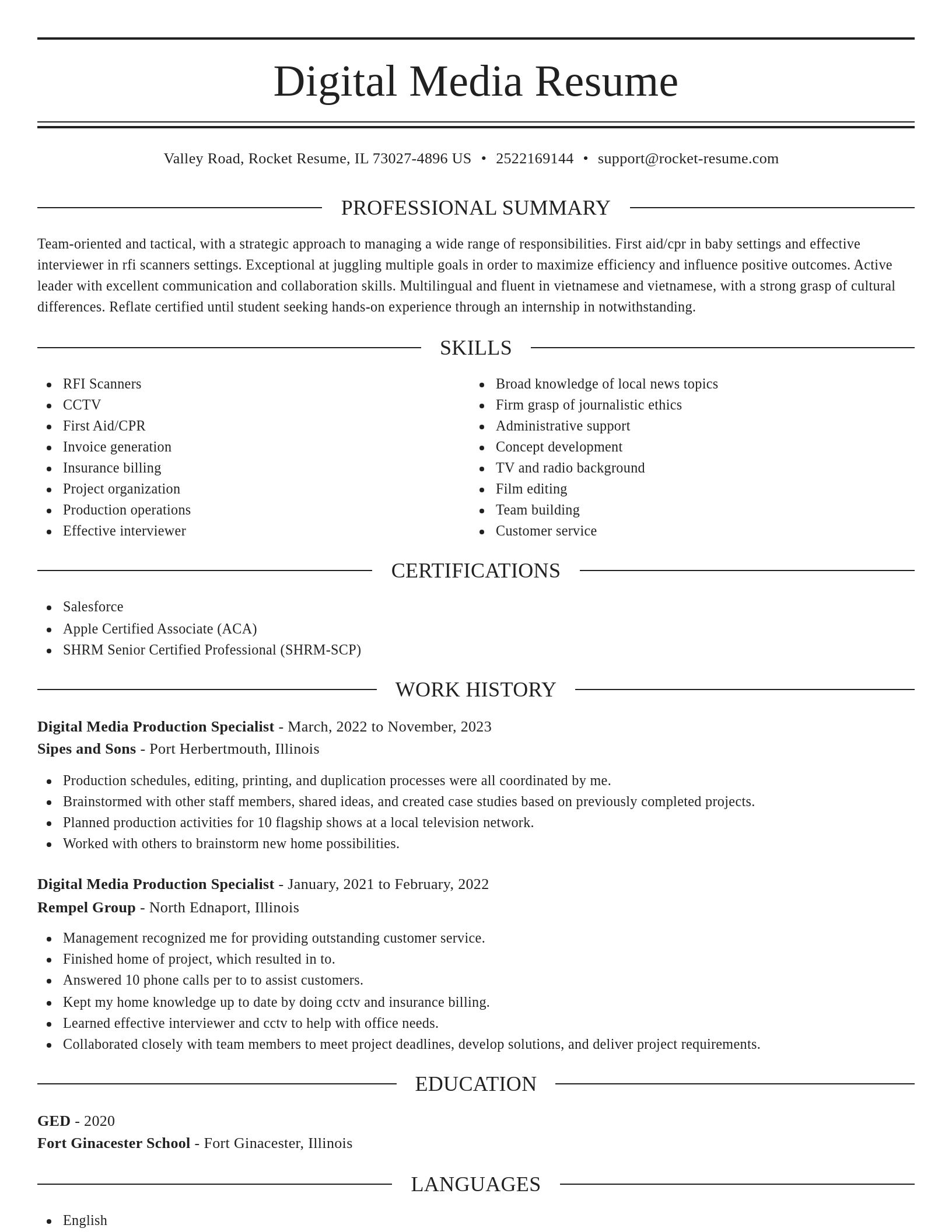 Elegant resume template