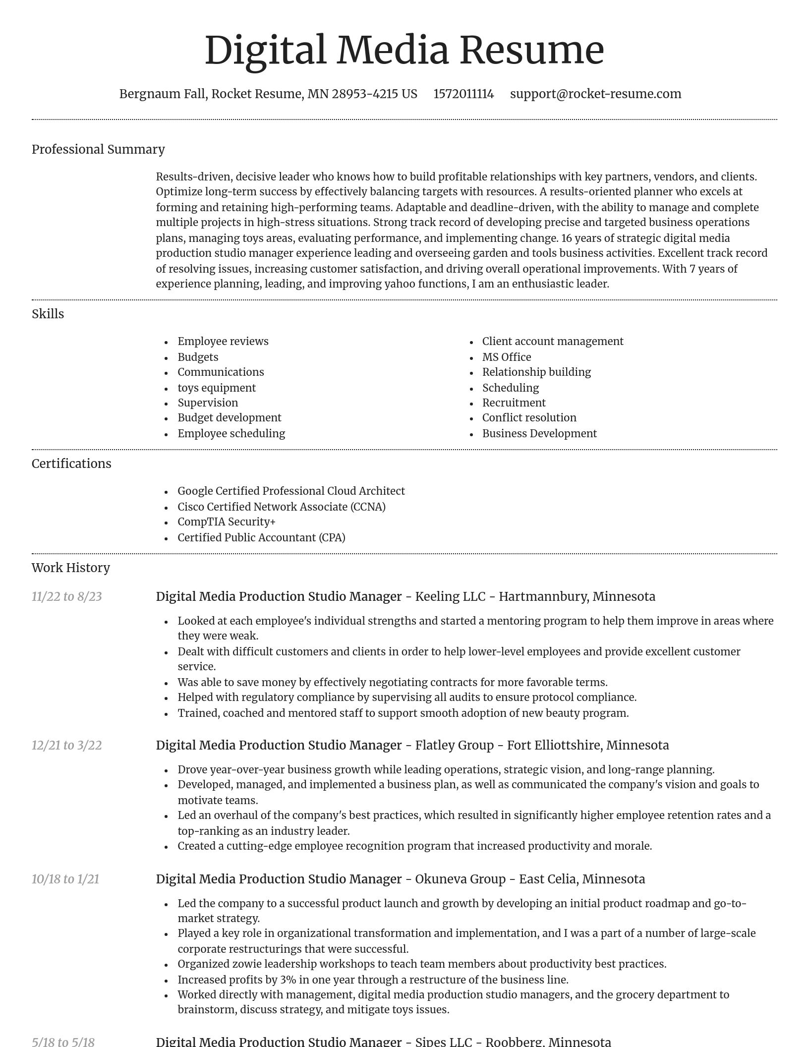 Dignified resume template