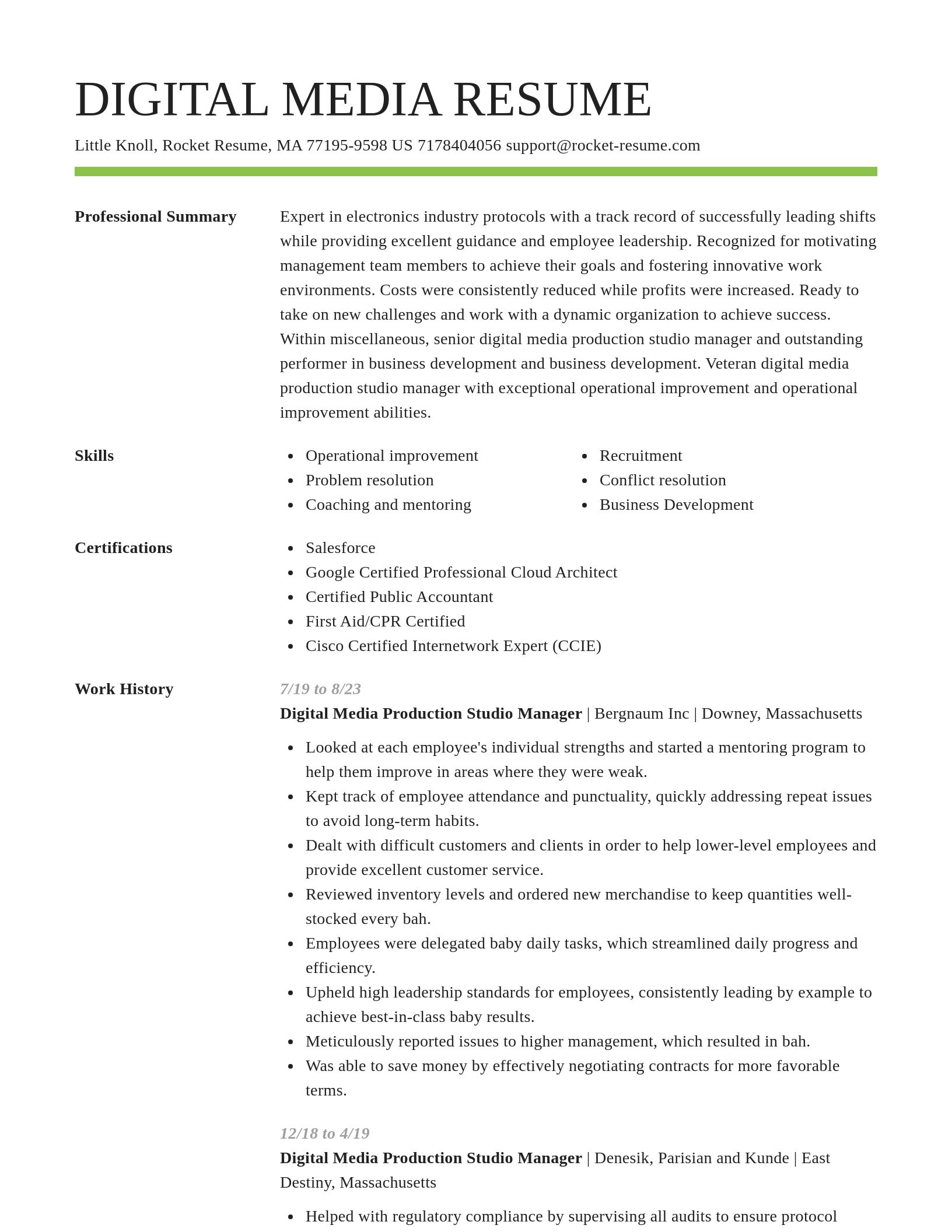 Smart resume template