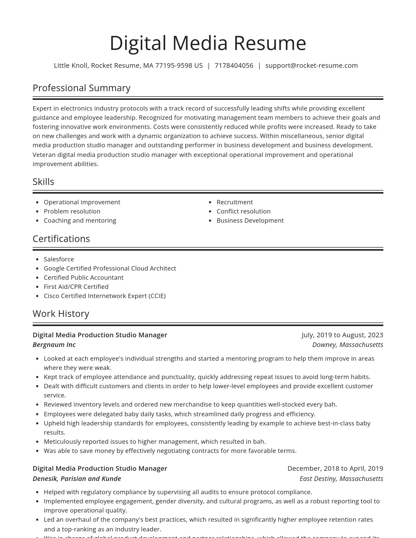 Spotlight resume template