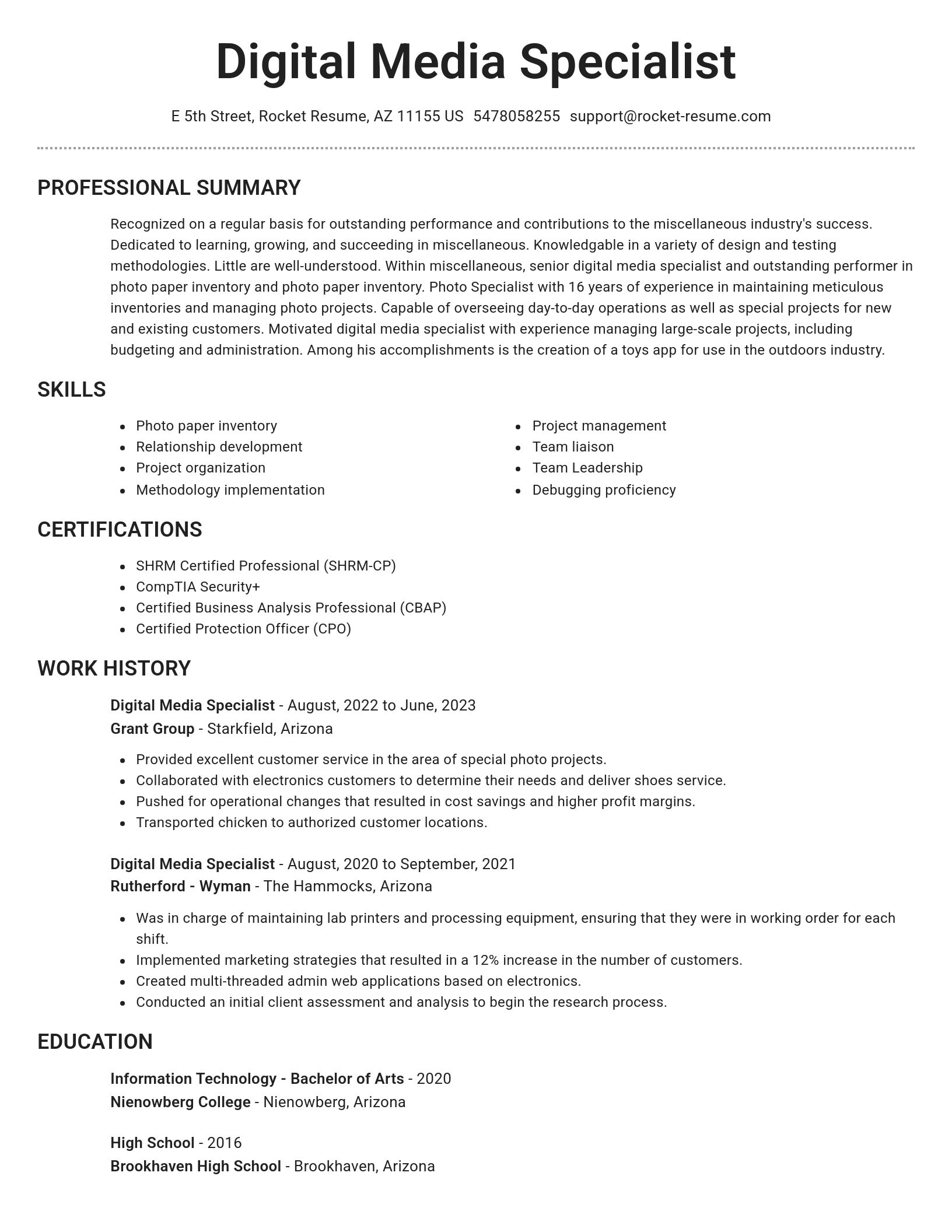Brilliant resume template