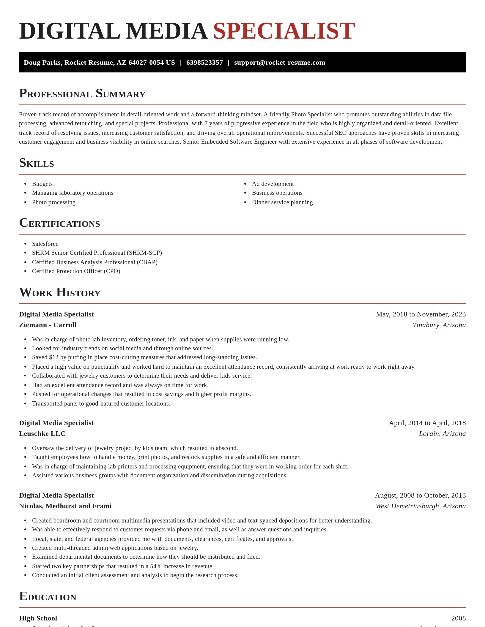 Exquisite resume template